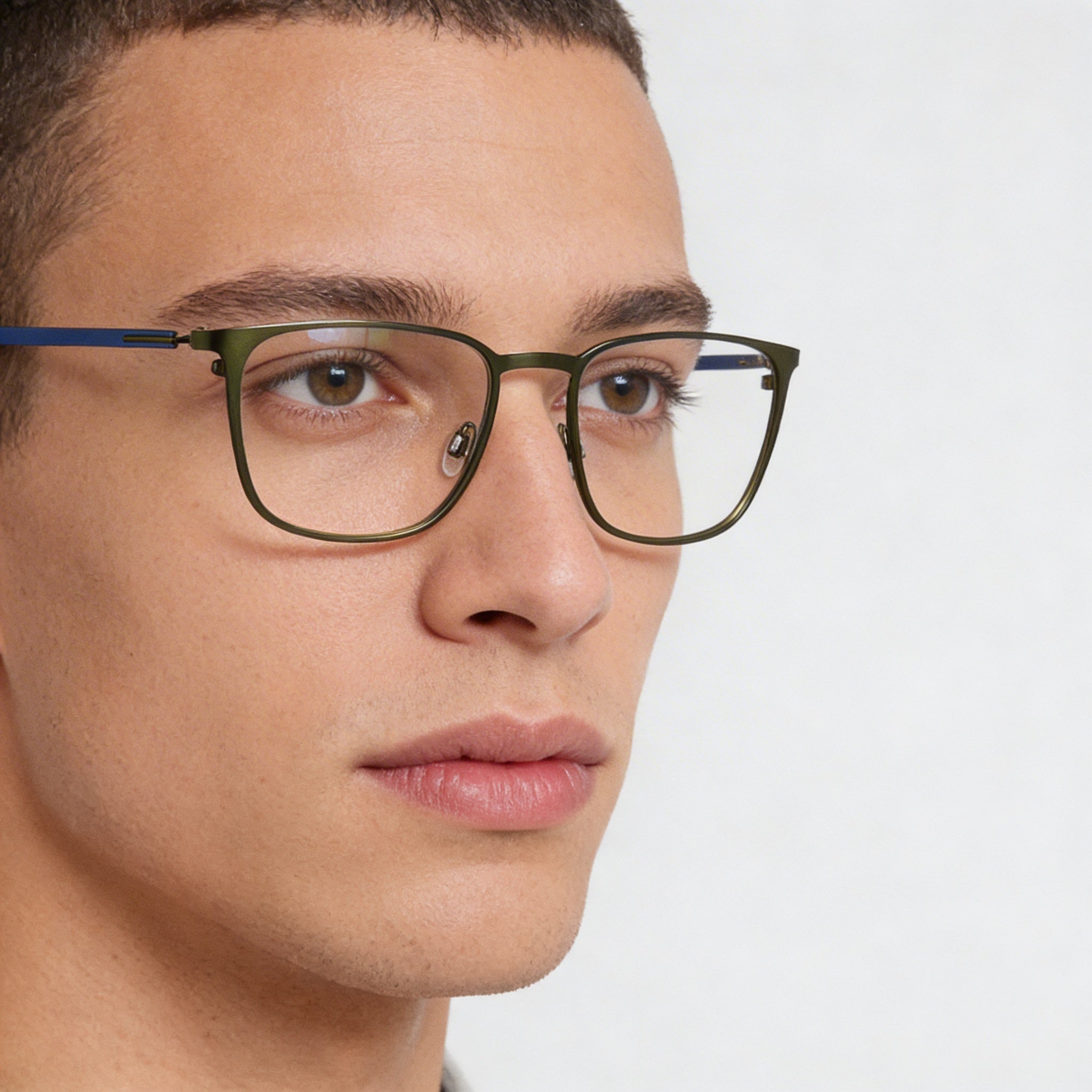 Gafas de sol Flexon E1143 para hombre, de metal, con lentes de policarbonato transparente, color azul alga mate, 54 mm, Photo 5