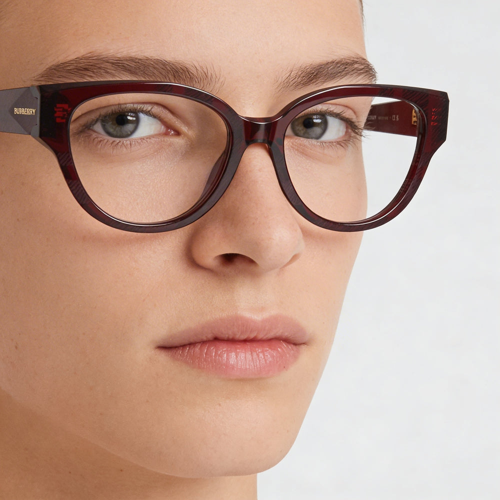 Gafas ópticas unisex Burberry Classic, lujosas, con montura roja 0BE2421, auténticas, con lentes de 51 mm de ancho.