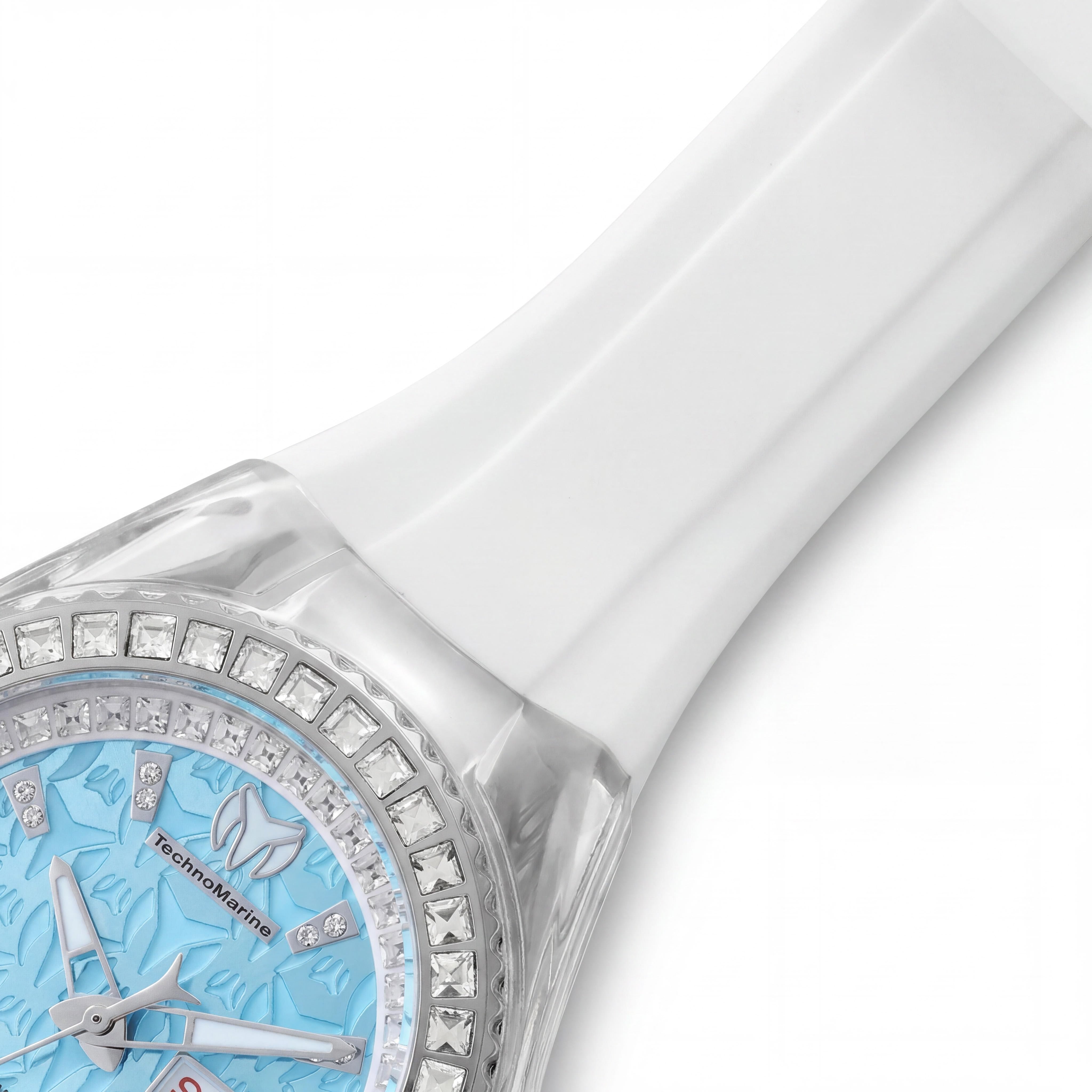 Technomarine Cruise TM-125039 Women's Silver Stainless Steel Blue Dial Silicone Strap 40mm Quartz Watch, Photo 3