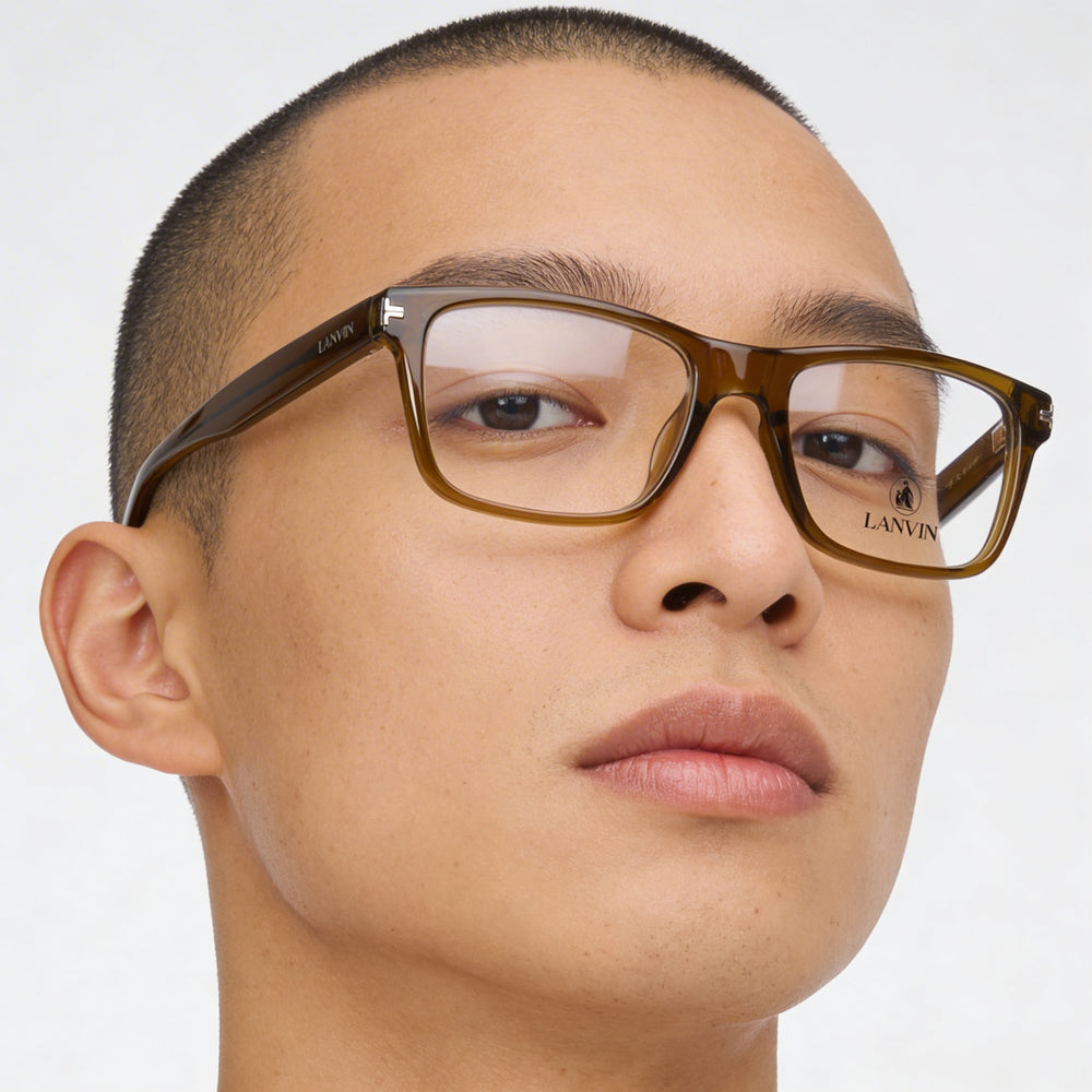 Lanvin LNV2612 Unisex Casual Style Acetate Frame Non-Polarized Sunglasses with Polycarbonate Lenses, Khaki, 54mm