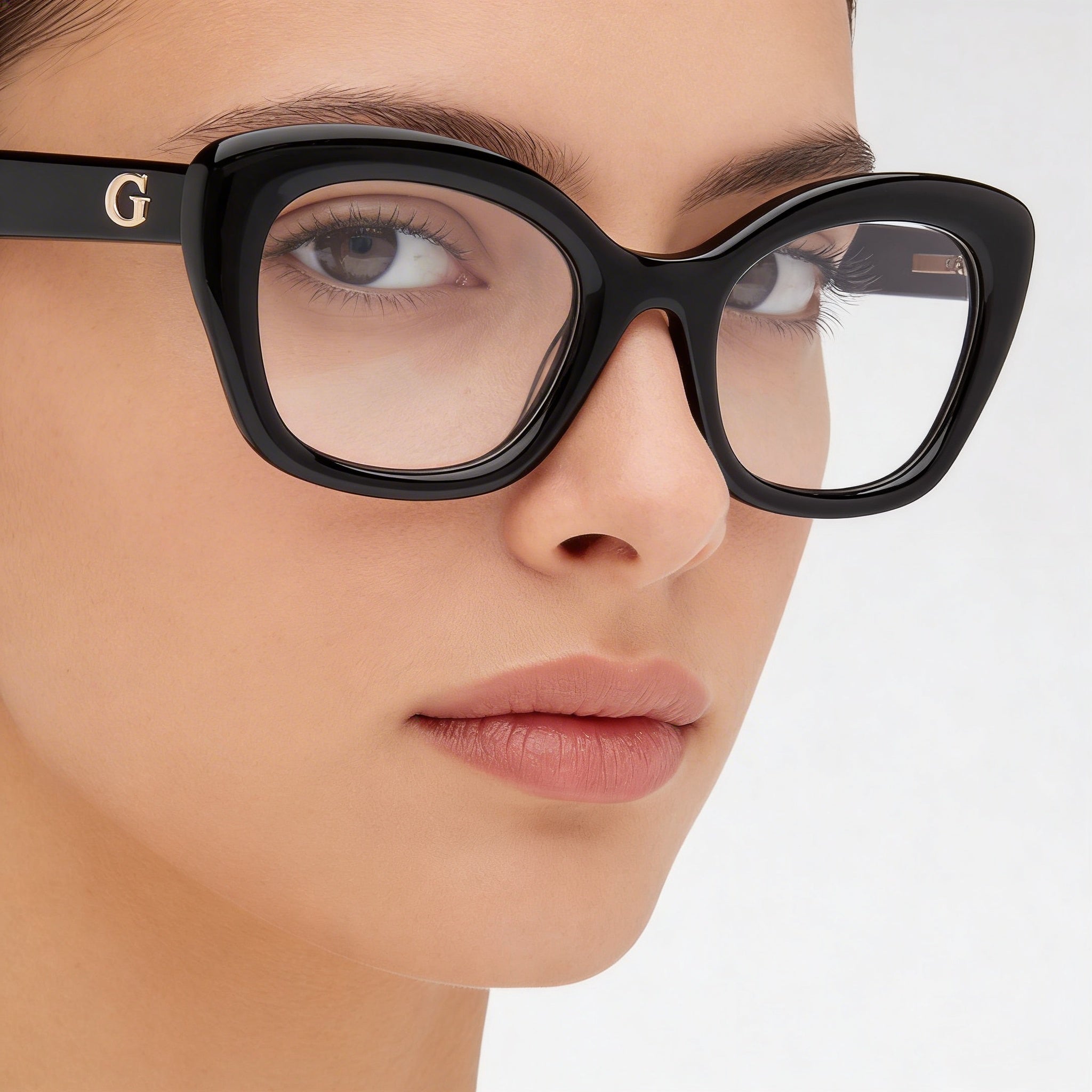 Gafas de mujer Guess Gu50225 de plástico negro brillante no transparentes de 51 mm, Photo 4