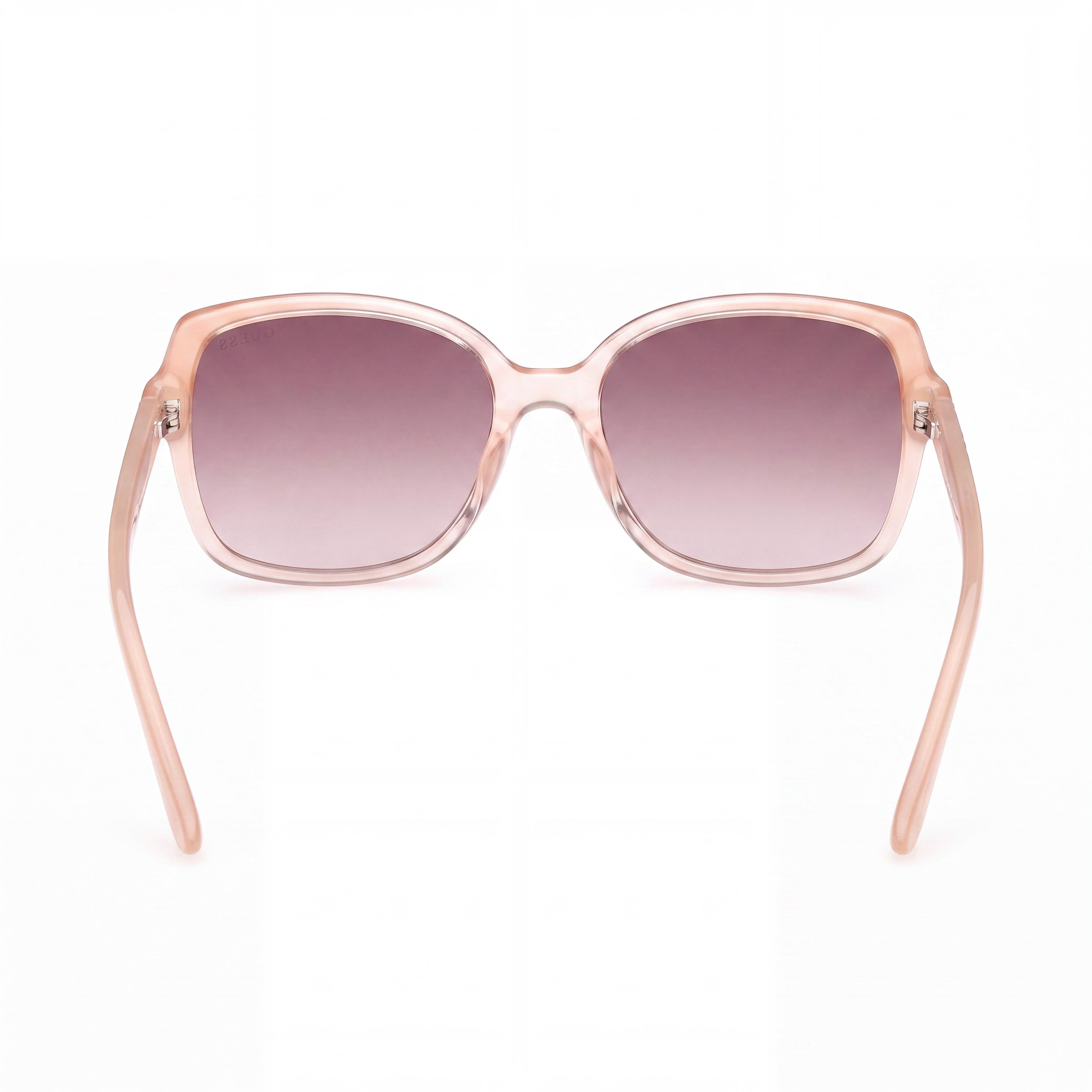 GUESS GU00100 Women's Square Sunglasses, Ivory-coloured Plastique Frame, Gradient Brown Lenses, UV Protected, 55mm, Photo 4
