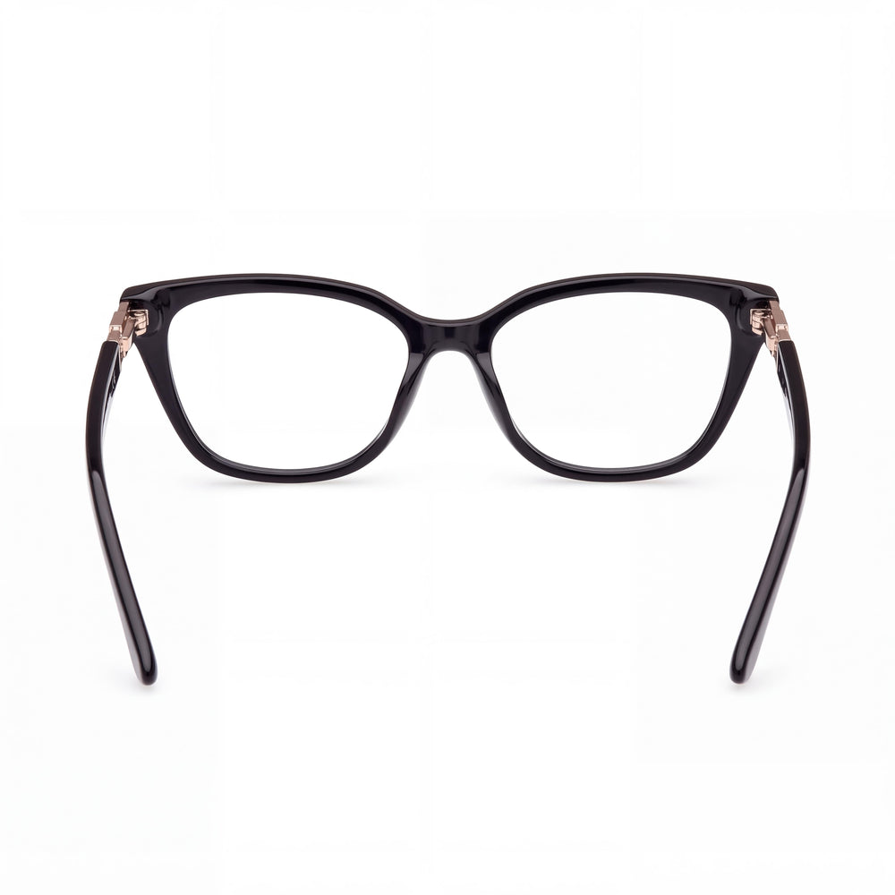 Gafas GUESS GU2941 de estilo informal para mujer con montura de plástico negro brillante, tamaño 51-15-140mm