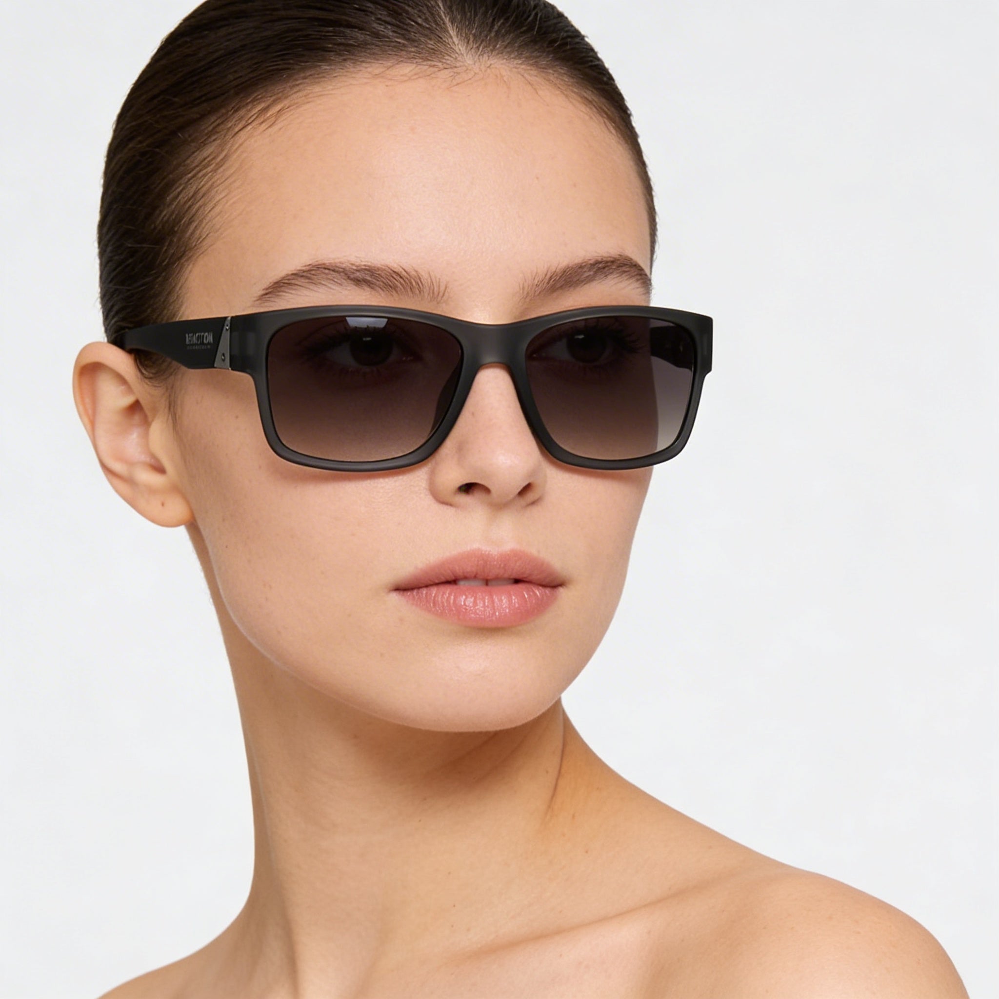 Kenneth Cole KC1246 Women's Square Plastic Grey Smoke Gradient Non-Polarized 100% UV 58mm Sunglasses, Photo 4