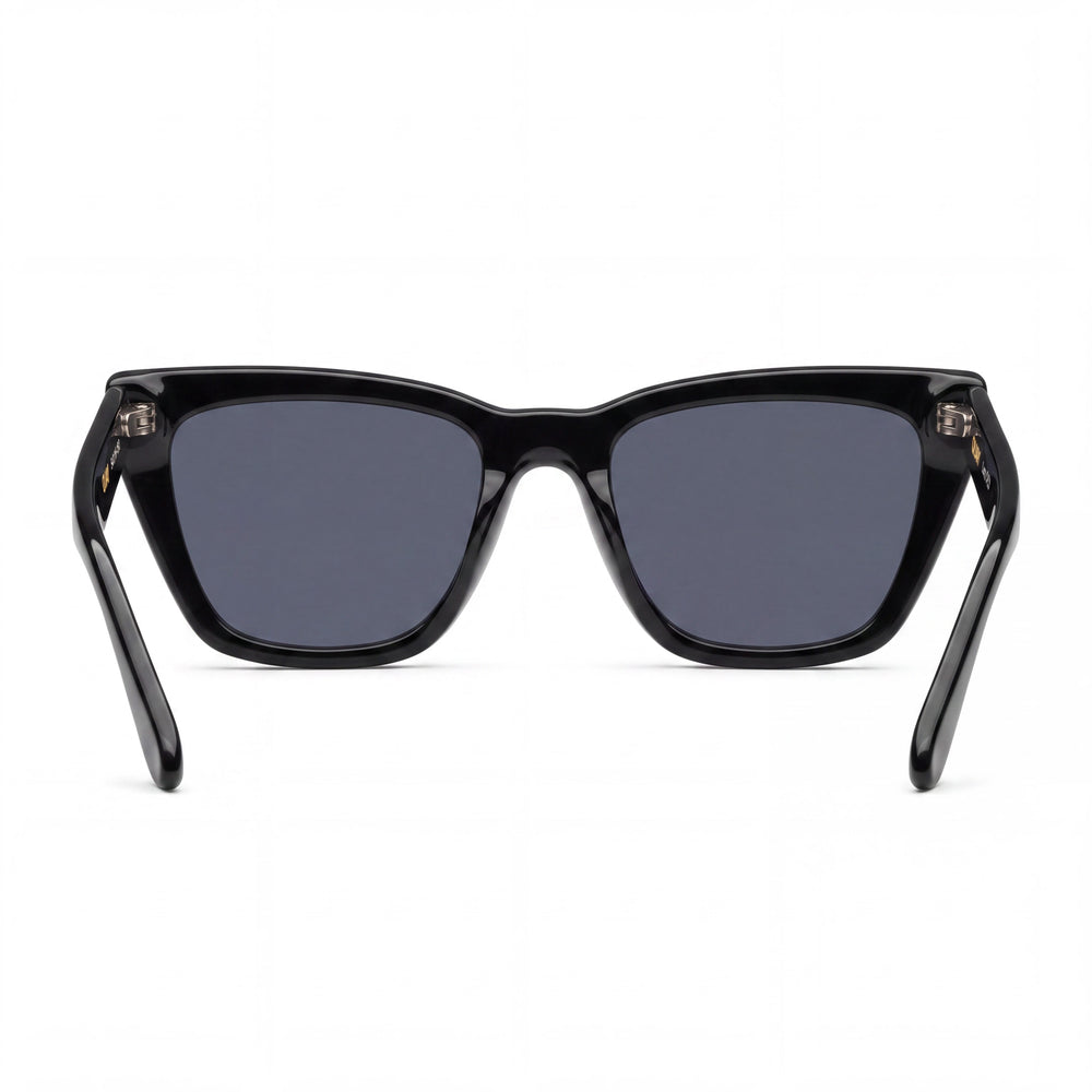 QUAY AUSTRALIA Gafas de sol polarizadas Call the Shots para mujer, armazón negro inyectado, lente ahumada, protección UV del 100 %, 54 mm
