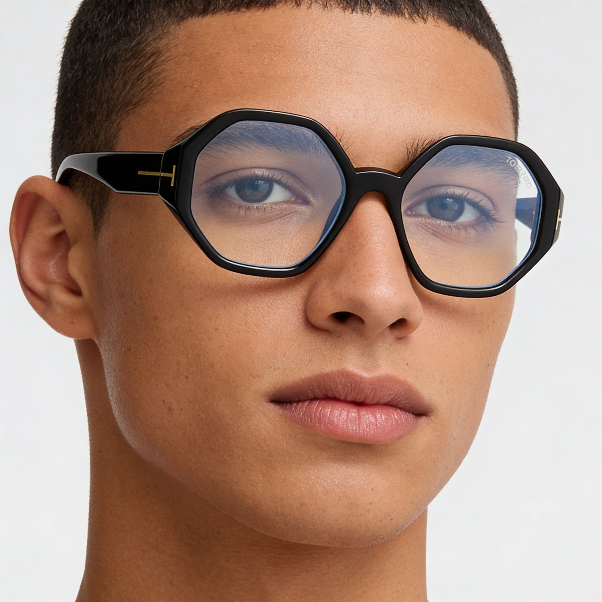 Gafas unisex Tom Ford FT5967-B con montura negra brillante y lentes de policarbonato, 53-18-140, Photo 3