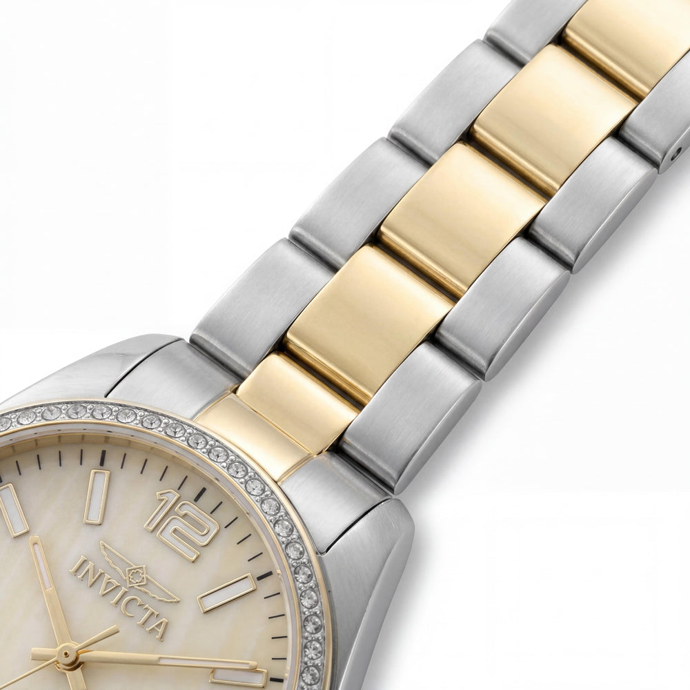 Invicta Specialty 50135 Reloj de pulsera de cuarzo de acero inoxidable para mujer, caja de 38 mm, resistente al agua 5 ATM