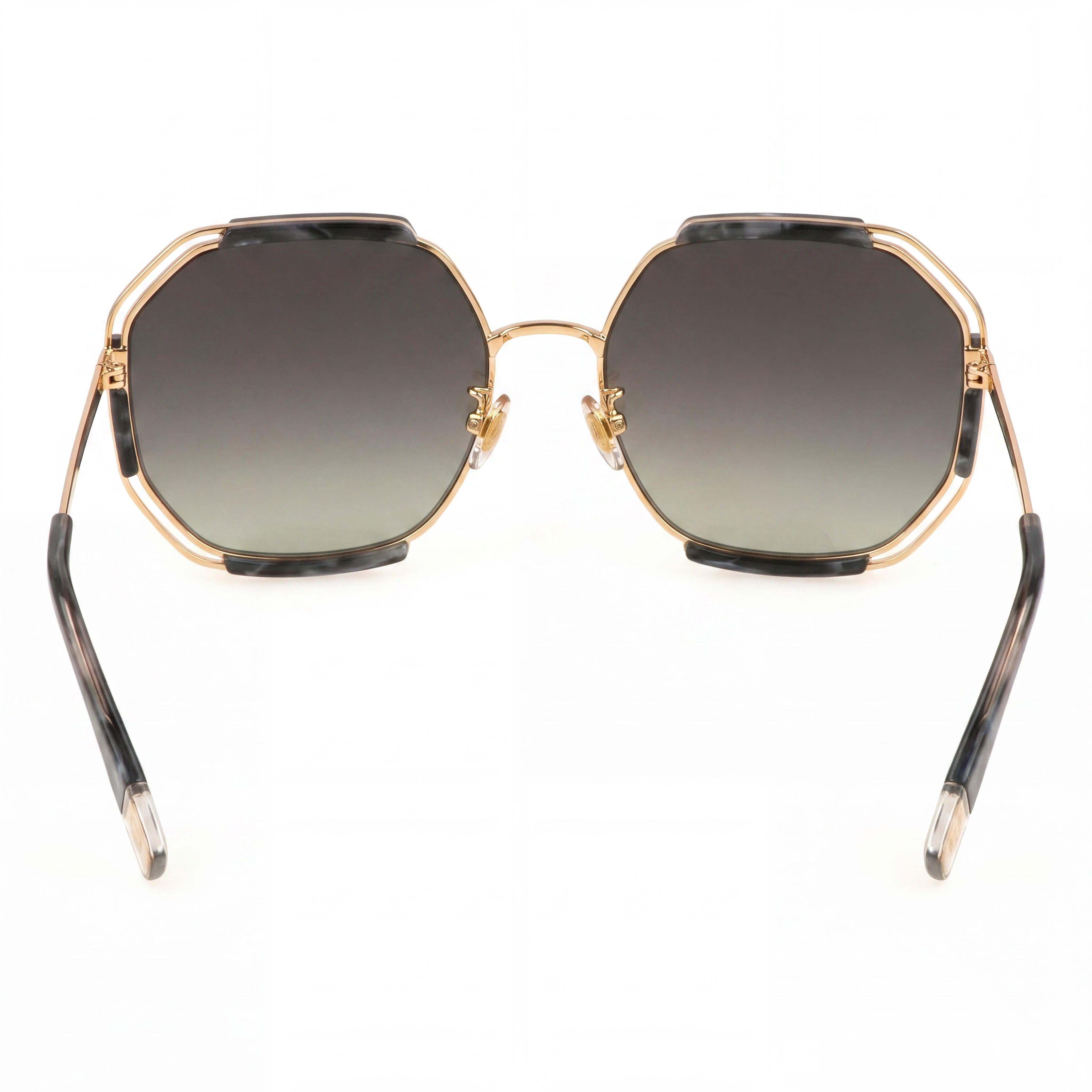 Furla Sfu785 Women's Stainless Steel Rose Gold Frame Smoke Gradient Lens UV 400 Sunglasses 61-18-140, Photo 4