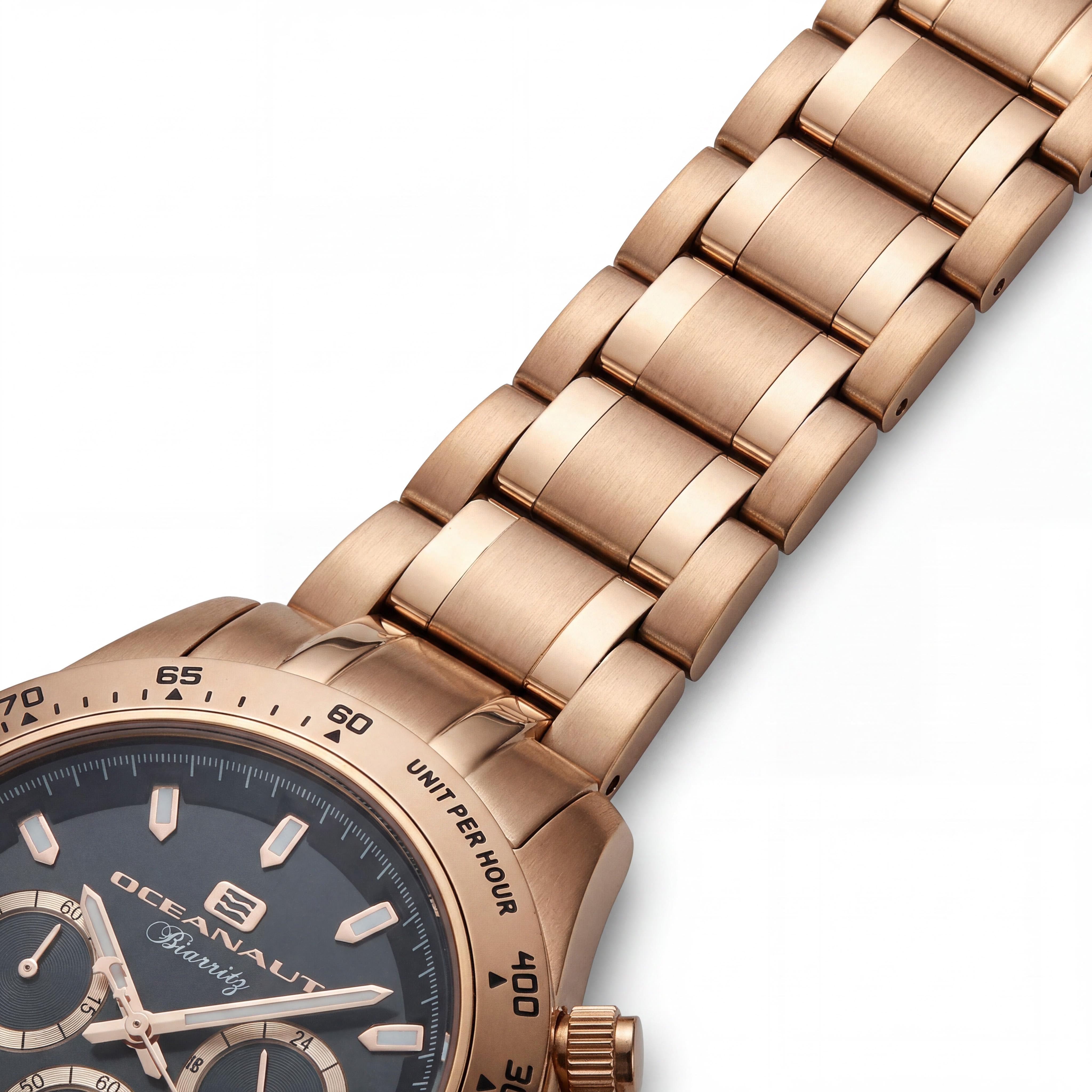 Oceanaut OC6119 Biarritz Men's Chronograph Water Resistant Analog-Quartz Watch with Rose Gold Black Finish, 44mm, Photo 3