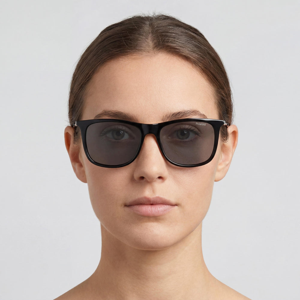 Polaroid Classic Women's Polarized UV 400 ECO CO-POLYESTER Black Grey Frame Grey Lens 55mm