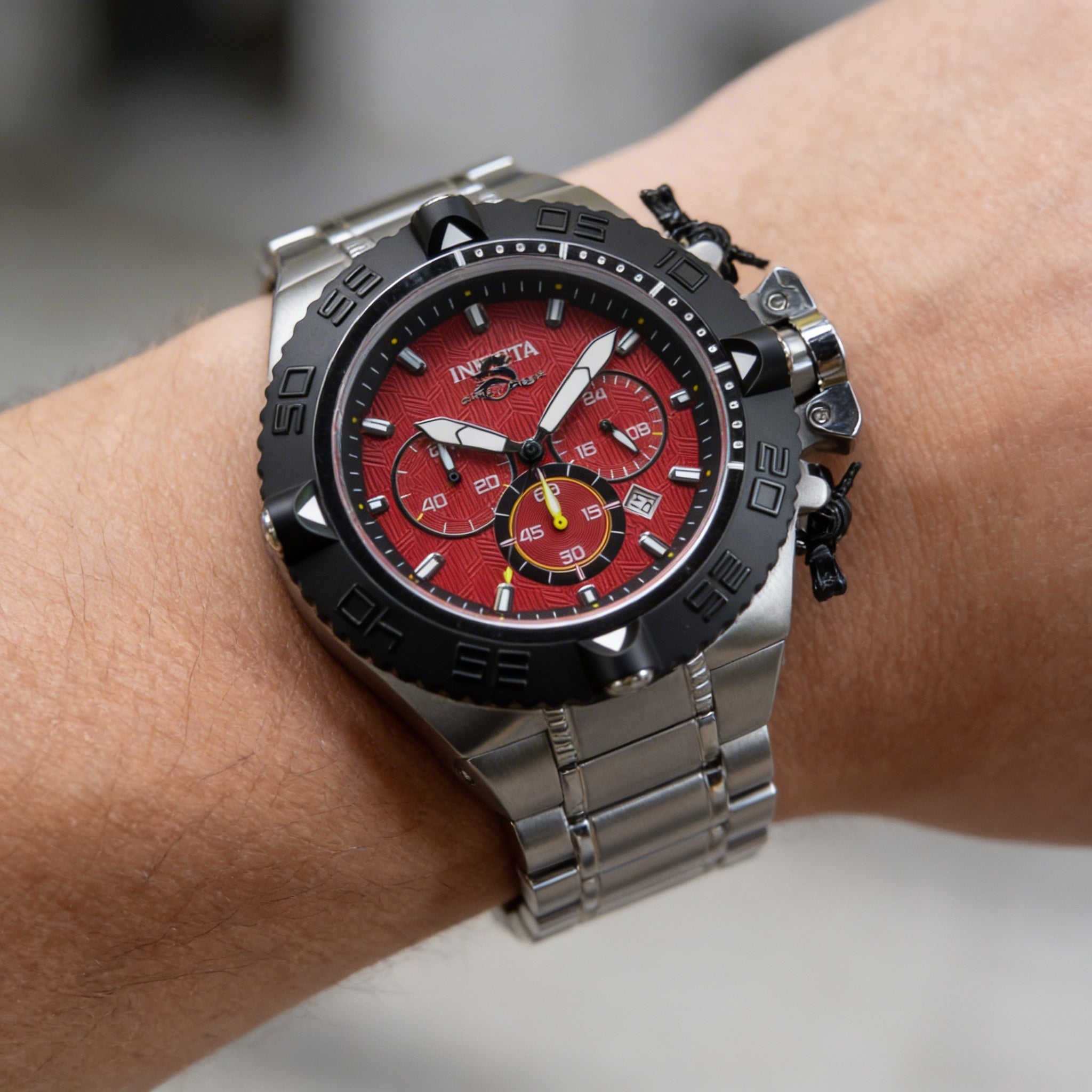 Reloj Invicta Subaqua - Noma IV 48199 de acero inoxidable, cronógrafo de cuarzo, esfera roja, 50 mm, Photo 3