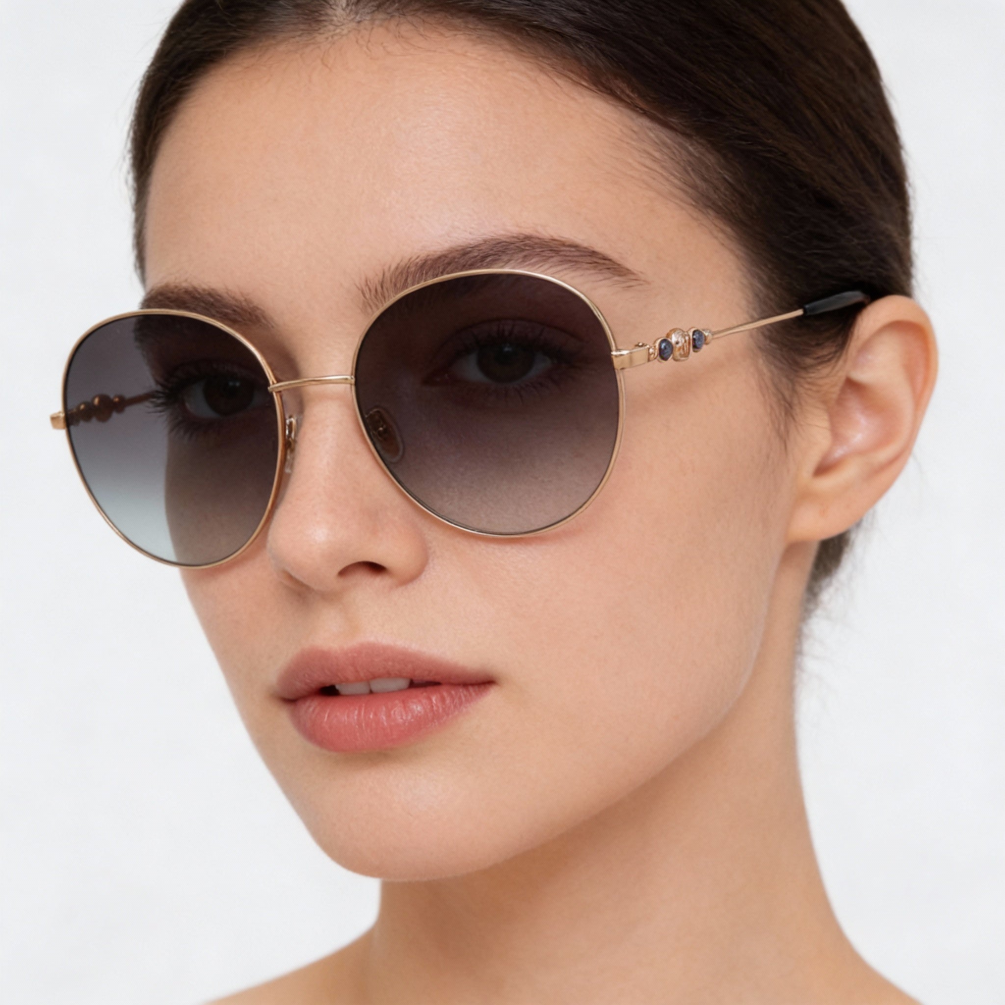 Jimmy Choo Lightweight Women's Gold Green Alloy Steel Non-Polarized Sunglasses with 100% UV Protection 60mm, Photo 4