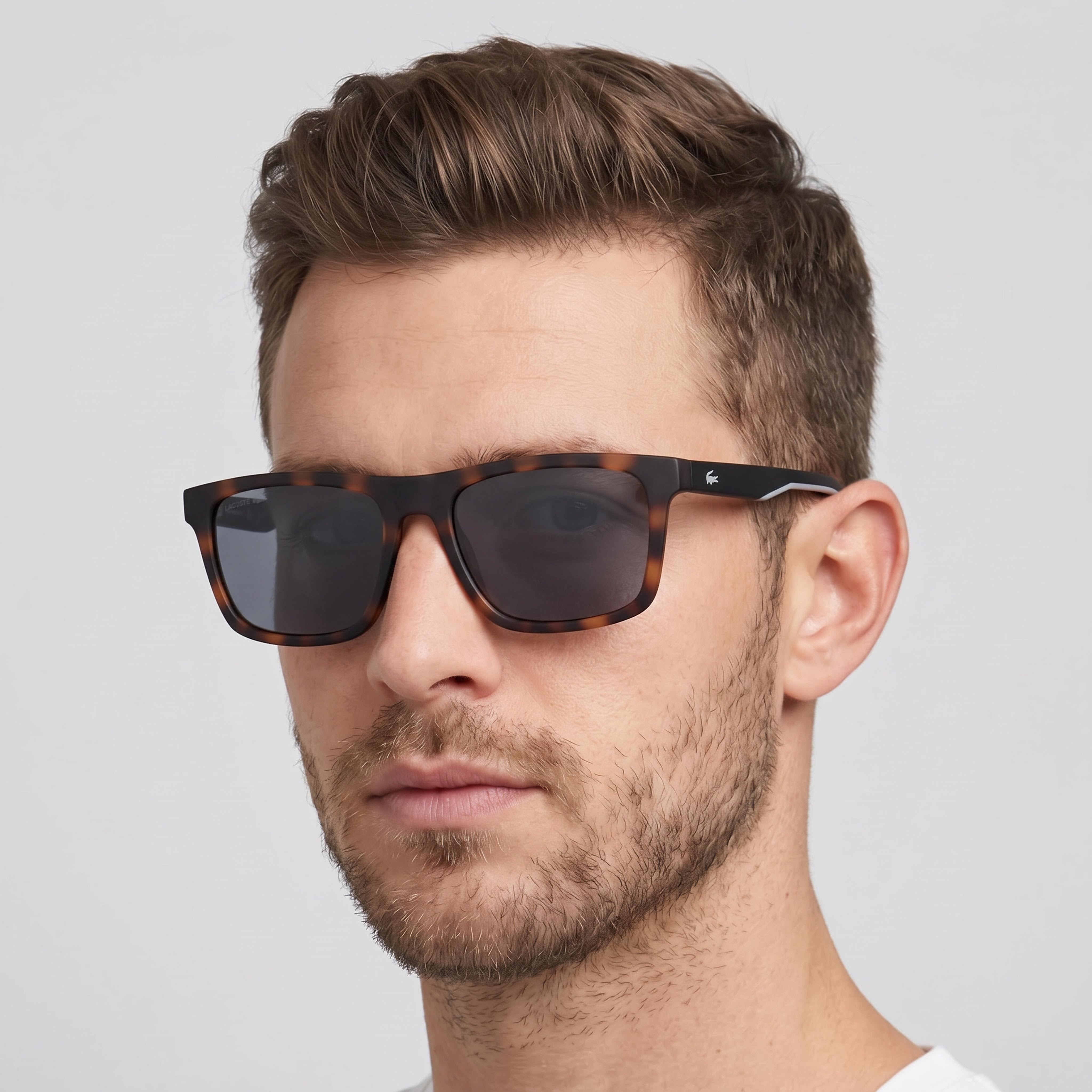 Gafas de sol Lacoste L957s para hombre, de plástico mate havana, espejo gris sólido, no polarizadas, protección UV 56mm, Photo 5