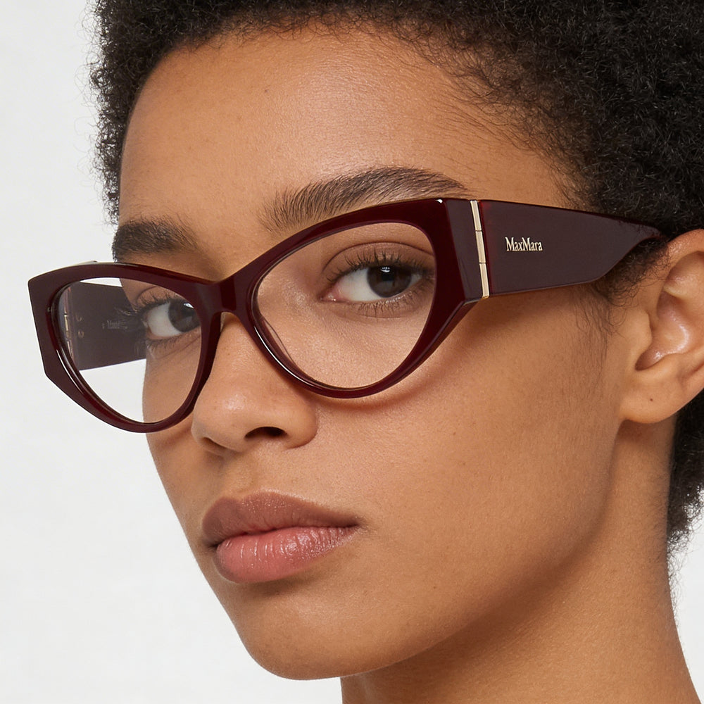 MaxMara Clásico Unisex Shiny Bordeaux Plastic 55mm Sunglasses