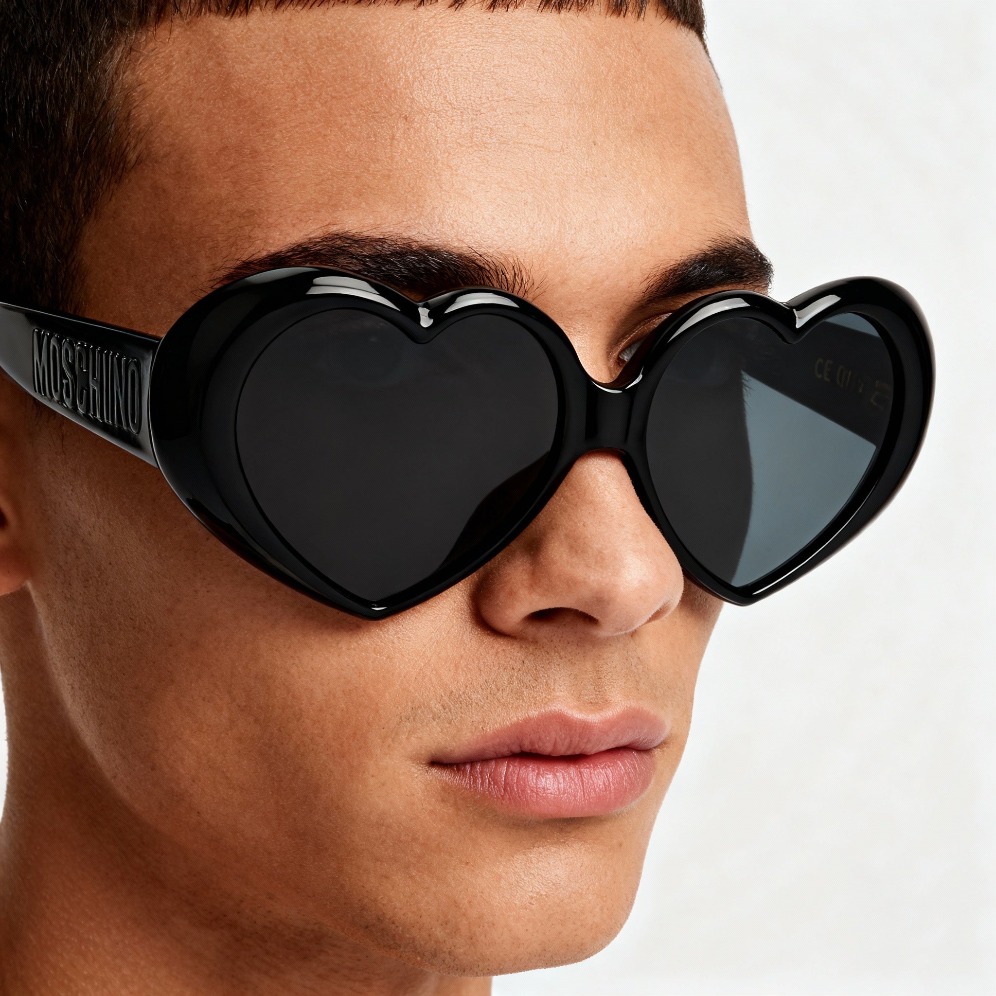 Moschino MOS128/S Women's Classic Black Dark Grey Plastic UV Protected Sunglasses with Grey Non-Polarized Lenses, 57mm, Photo 4