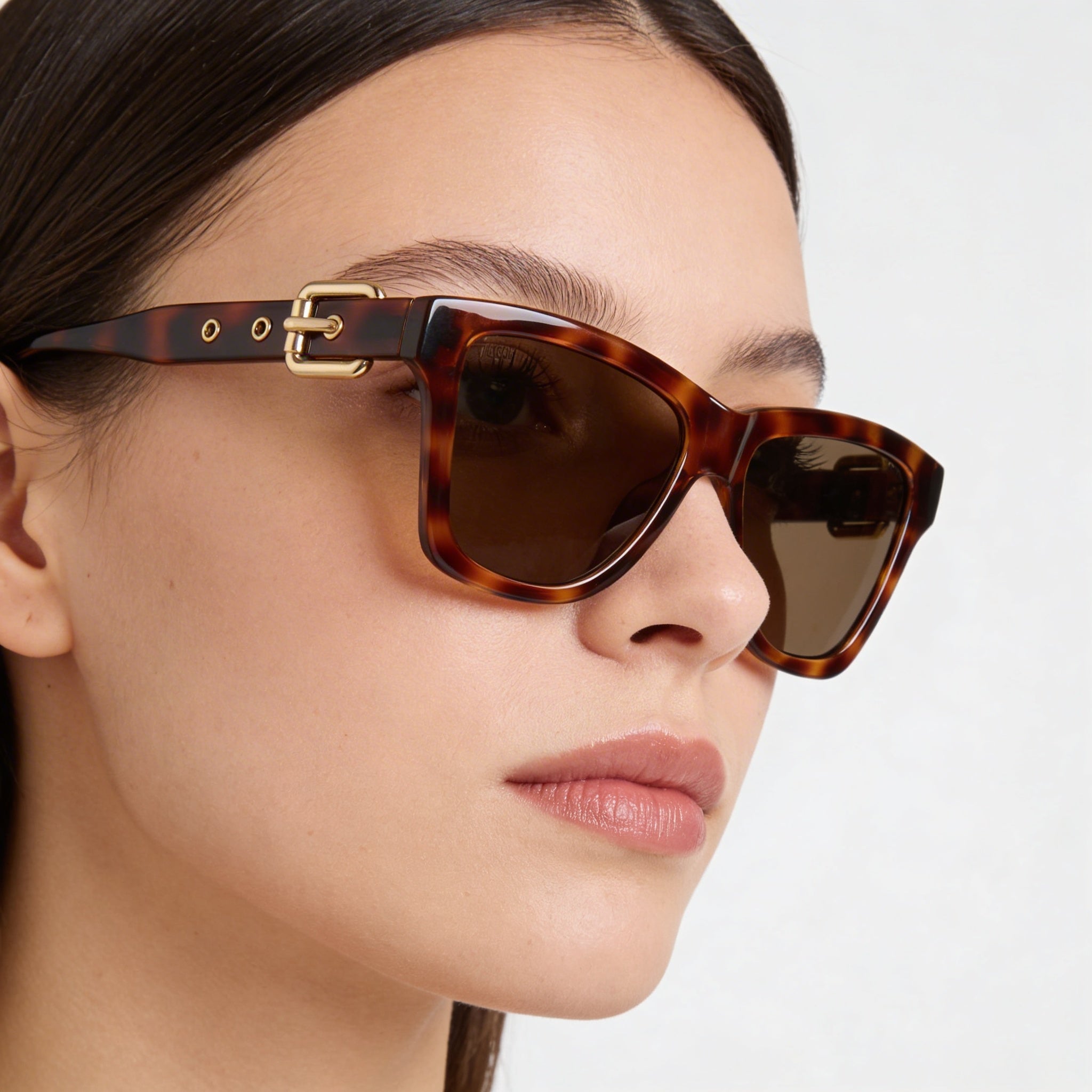 Moschino Vintage Women's Dark Havana Brown Frame Havana Lens 100% UV Protection Sunglasses 54-16-140, Photo 3