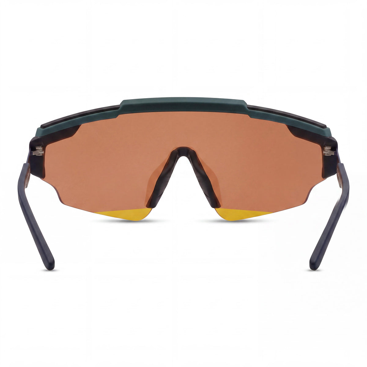 NIKE Modern Unisex Sunglasses featuring a Teal Orange Plastic Frame and Orange Plastic Lenses, with a 66mm Lens Width, Photo 2
