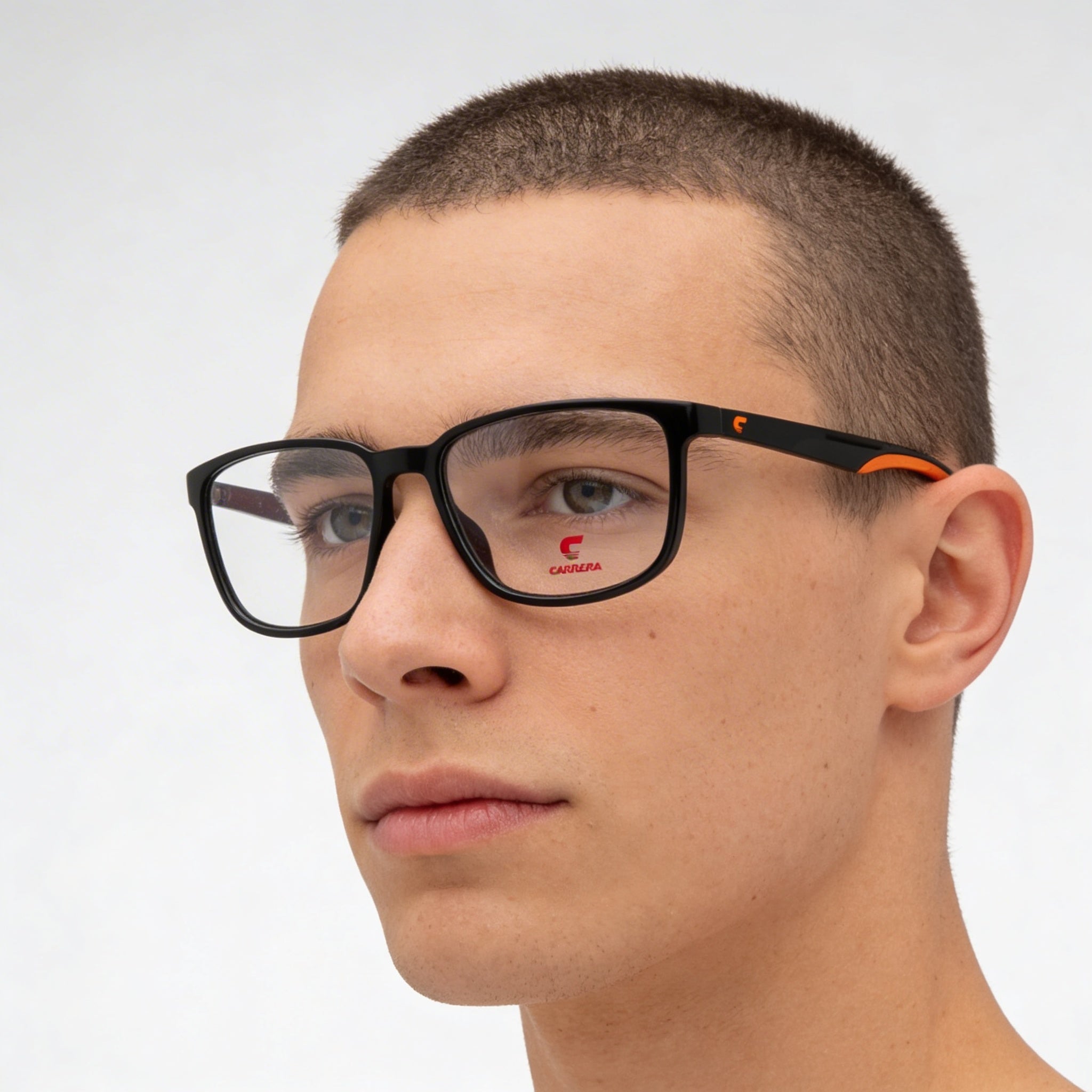 Carrera Carrera 8894 Unisex Polyamide Black Orange Eyewear with Polycarbonate Lenses, 55-17-145mm, Photo 4