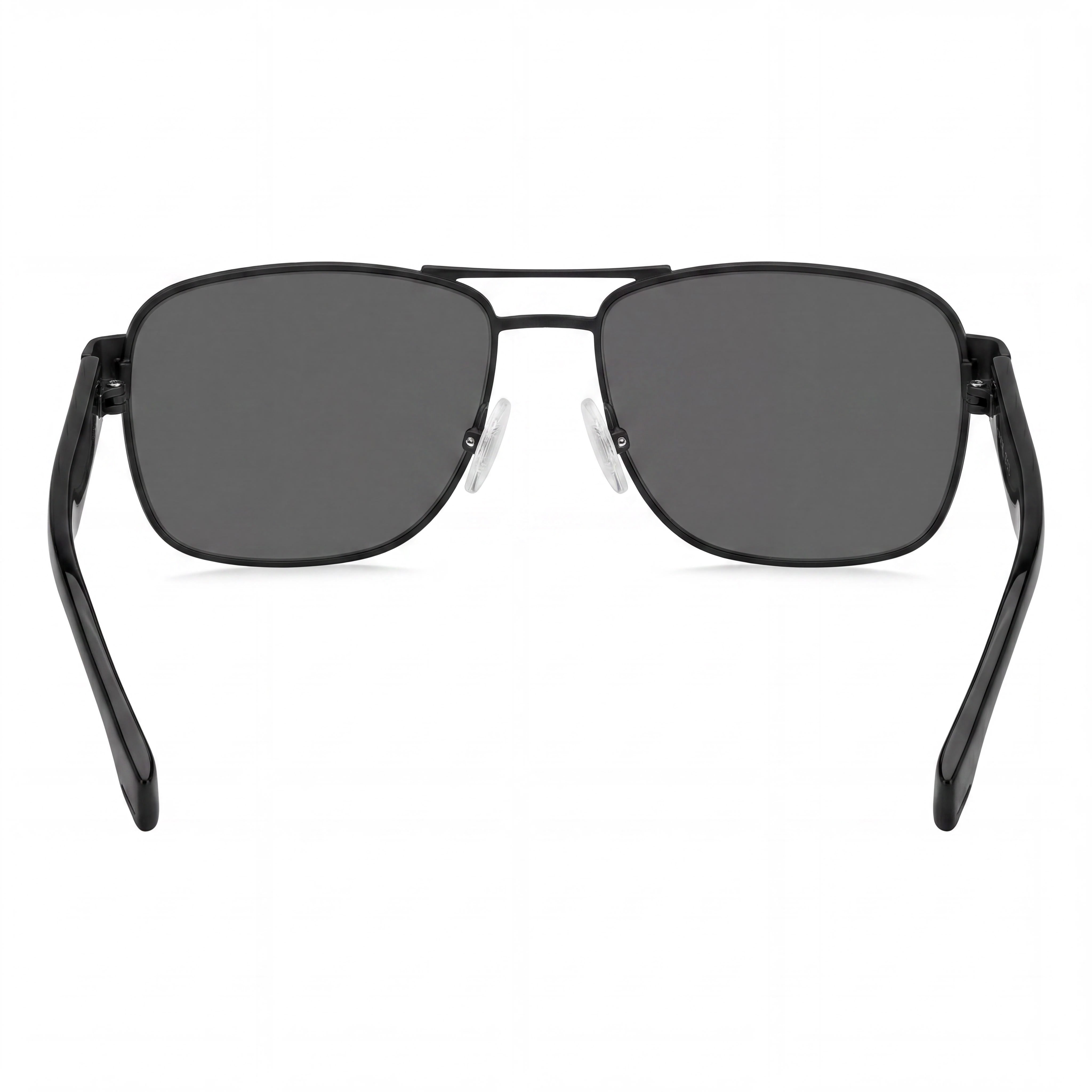 Hugo Boss Boss 1441/S Gafas de sol rectangulares unisex ligeras de acero inoxidable polarizadas grises con protección UV de 60 mm, Photo 4
