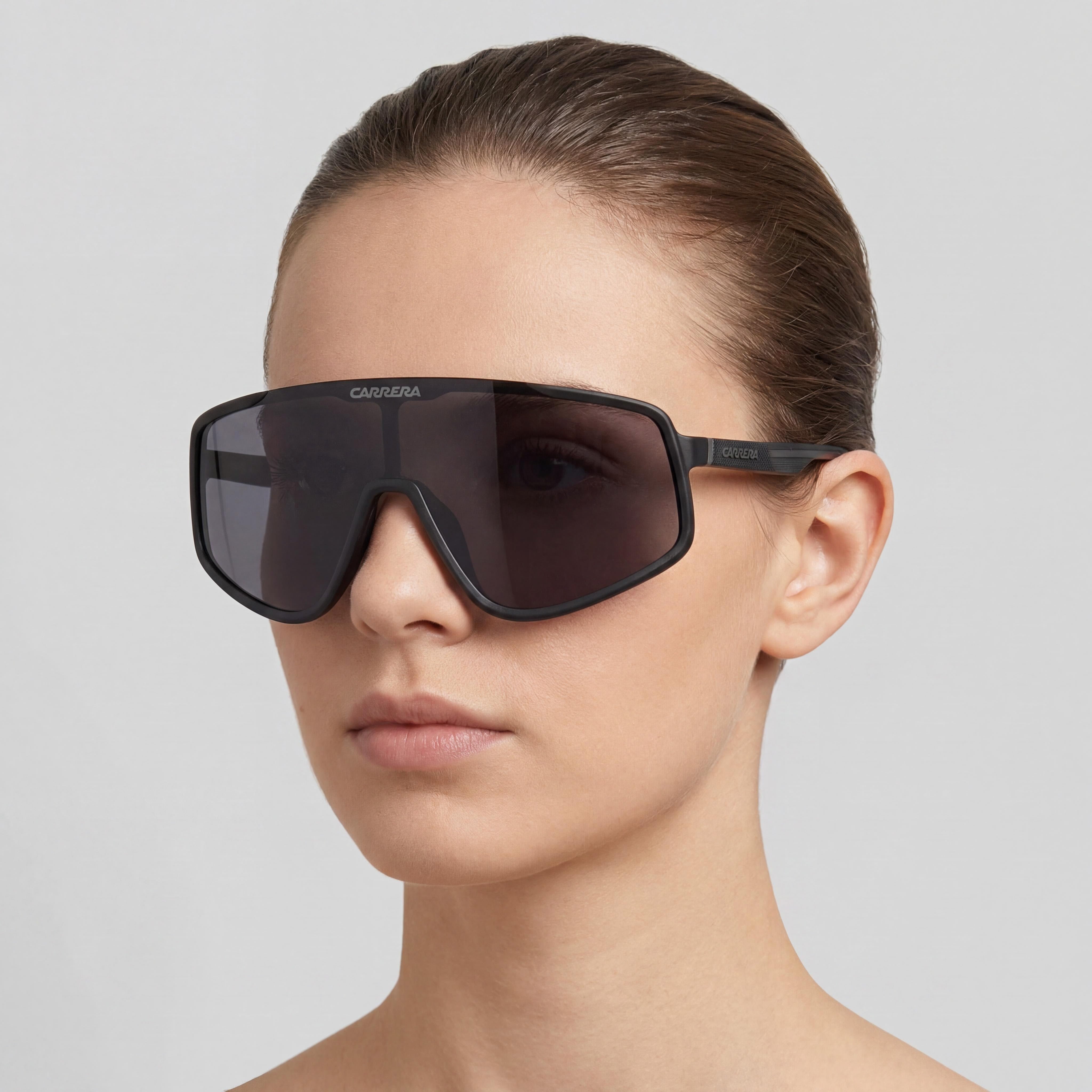 Gafas de sol Carrera Casual para mujer con protección UV, armazón de poliamida ecológica en negro mate, lentes de 99 mm, puente de 1 mm, patillas de 145 mm, Photo 4