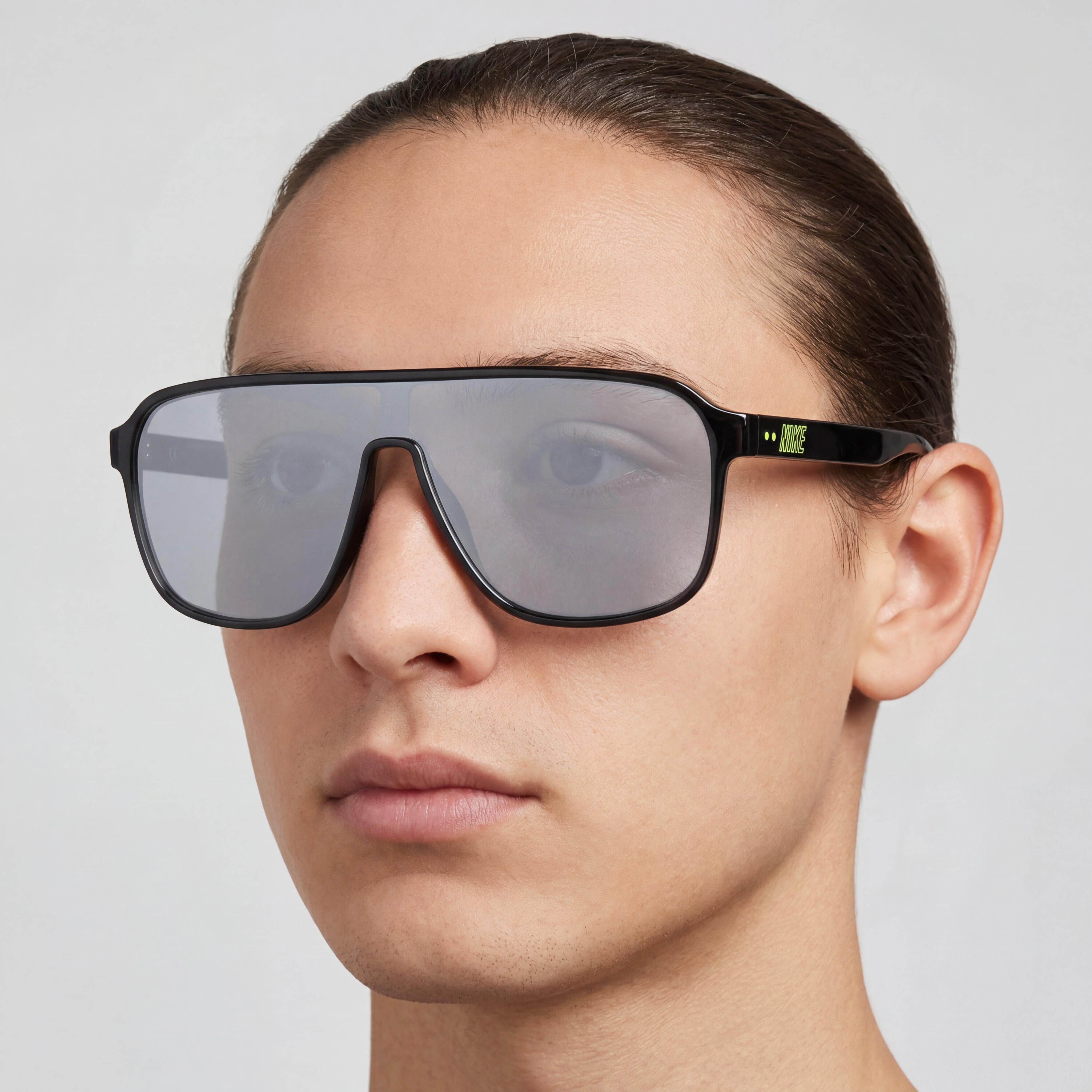 Nike Vintage Flyer Mirrored Unisex Smoke Grey Chrome Mirror Grey Silver Flash Plastic Frame 64mm, Photo 3