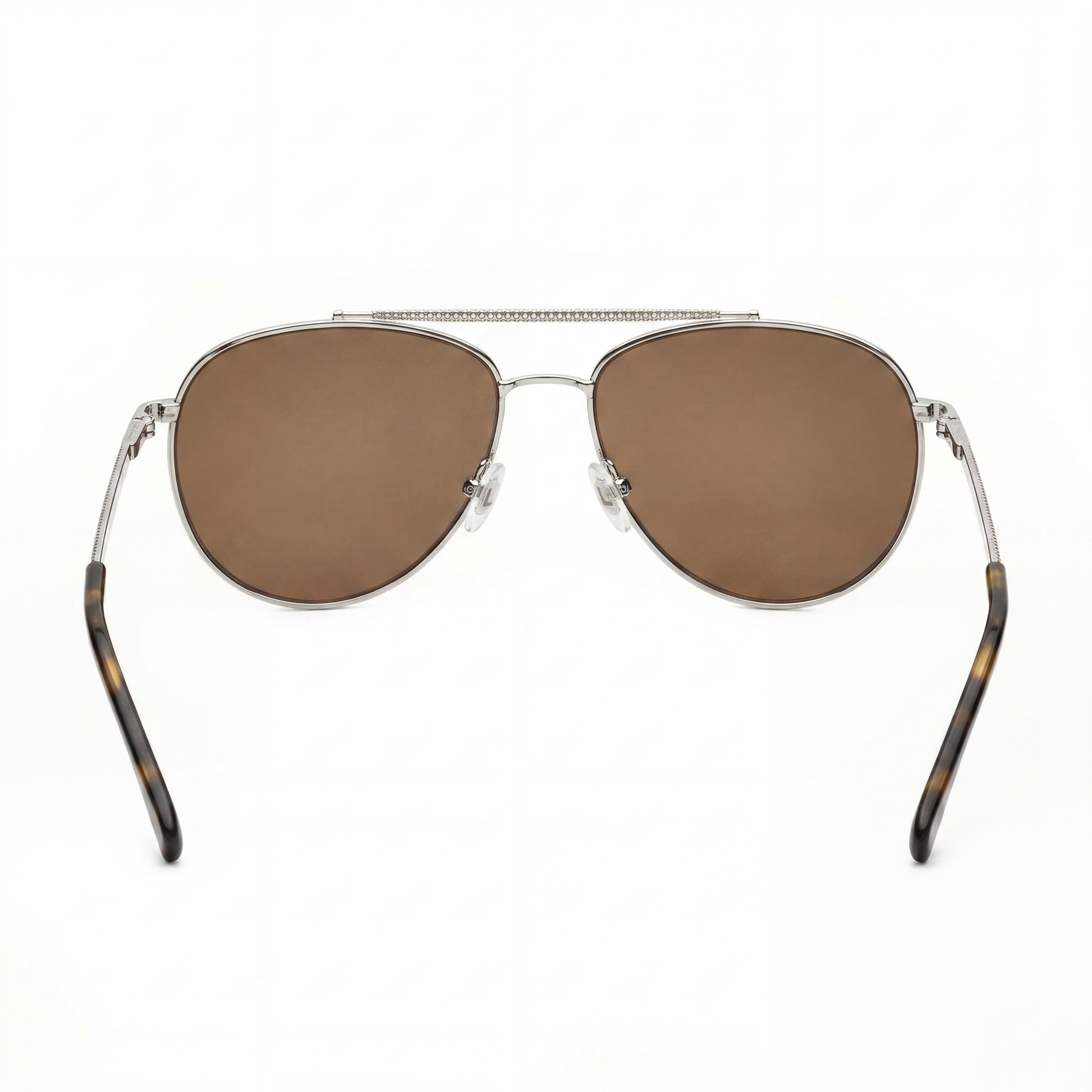 Gafas de sol clásicas unisex Lacoste con montura metálica color bronce y lentes marrones con protección UV de 57 mm, Photo 2