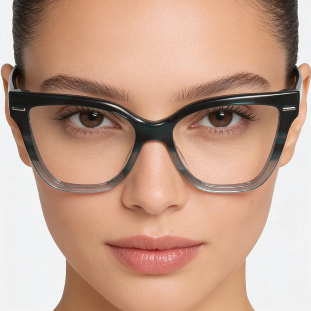 Calvin Klein Modern Women’s Striped Blue Acetate Frame Sunglasses with Polycarbonate Lenses, 54mm Lens, 17mm Bridge, 140mm Temple