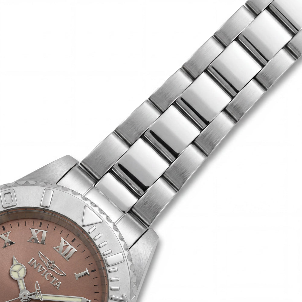 Invicta Women's Bracelet Watch, 40mm Silver Stainless Steel, Copper Dial, Glow In The Dark, 200m Water Resistant