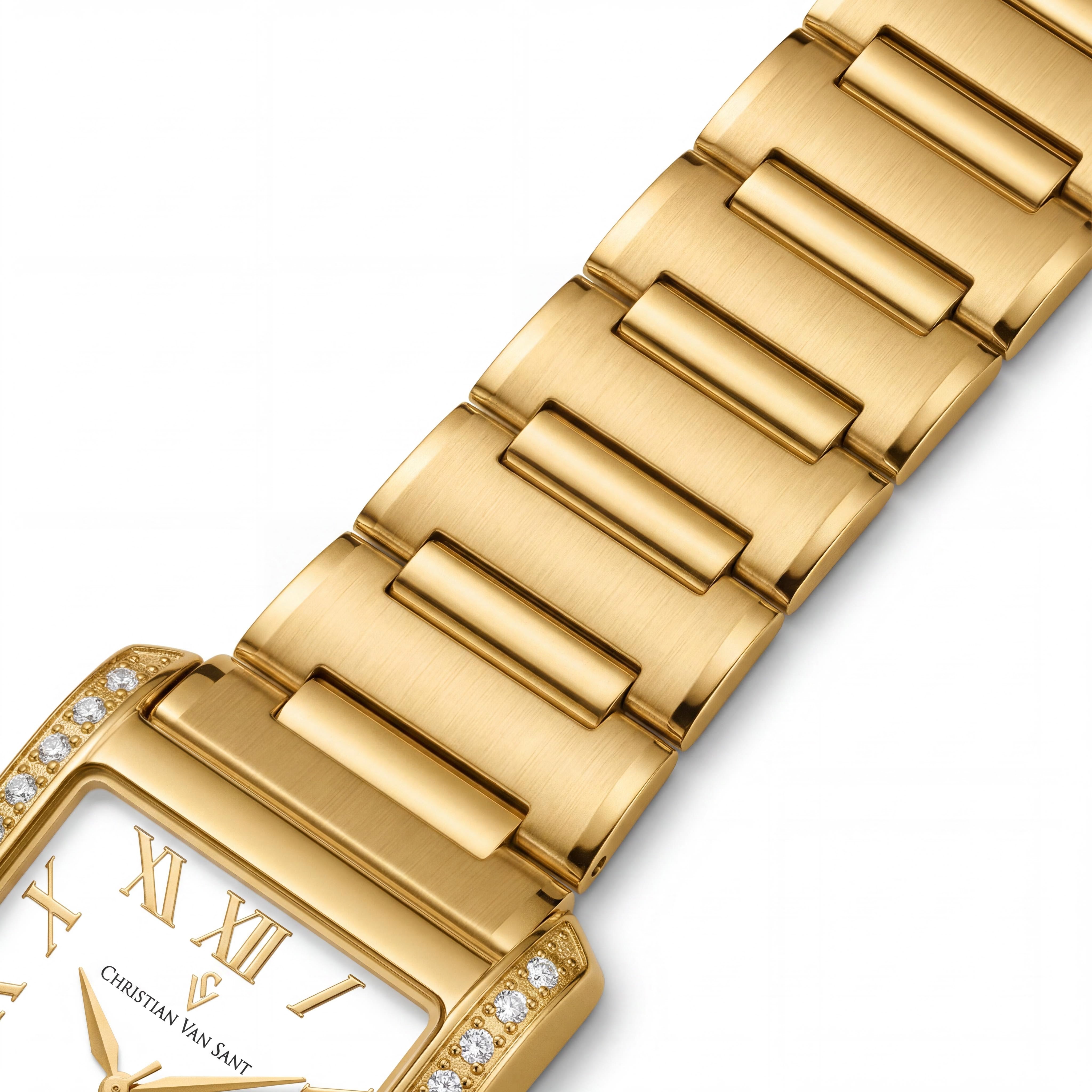 Christian Van Sant CV1286 Women's Quartz Watch with Gold-Tone Stainless Steel Case & Bracelet, White Dial, Mineral Crystal, Photo 3