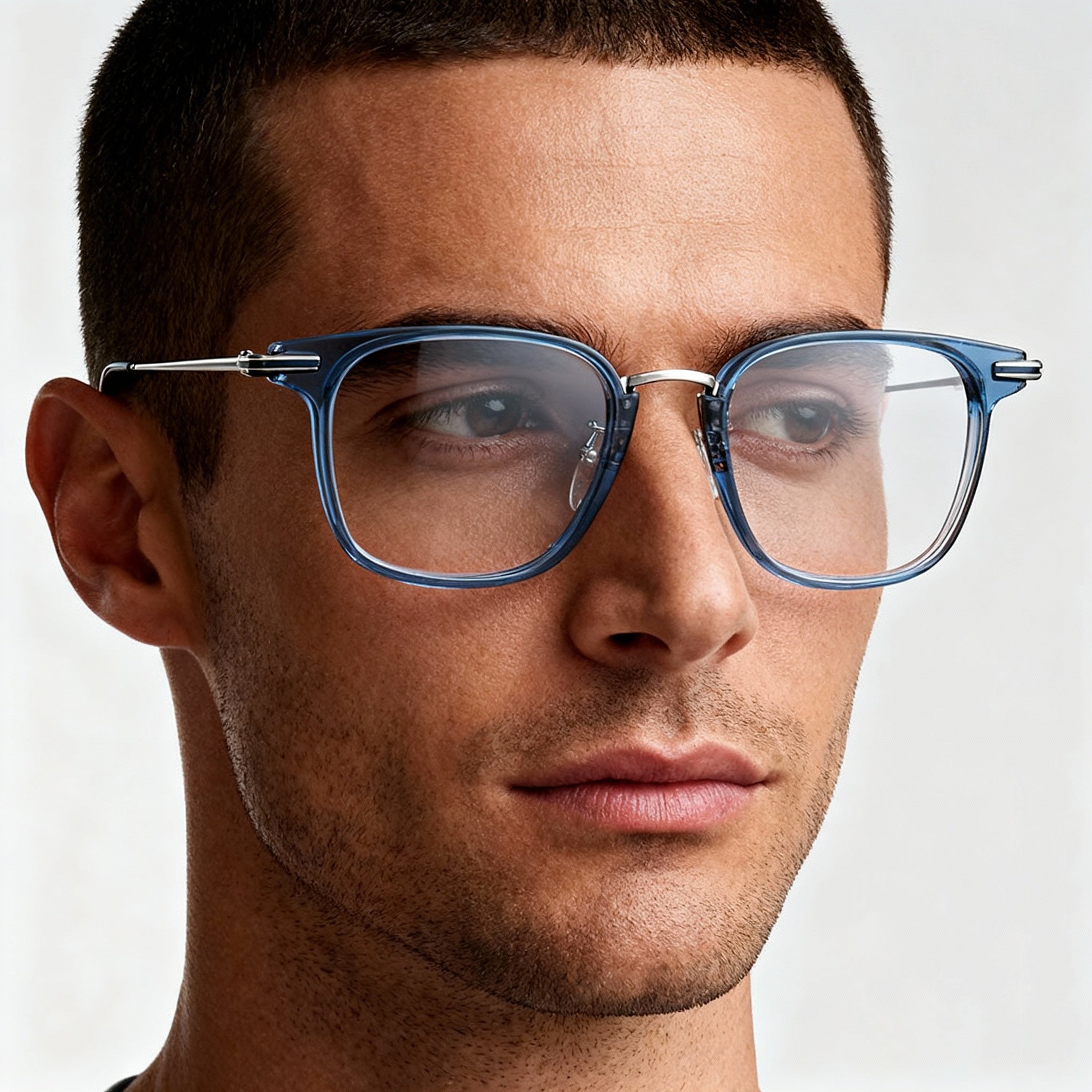 Polaroid Sunglasses Pld D384g Men's Plastic Eyeglasses with Clear Non-Polarized Lenses in Blackue Grey 51mm, Photo 5