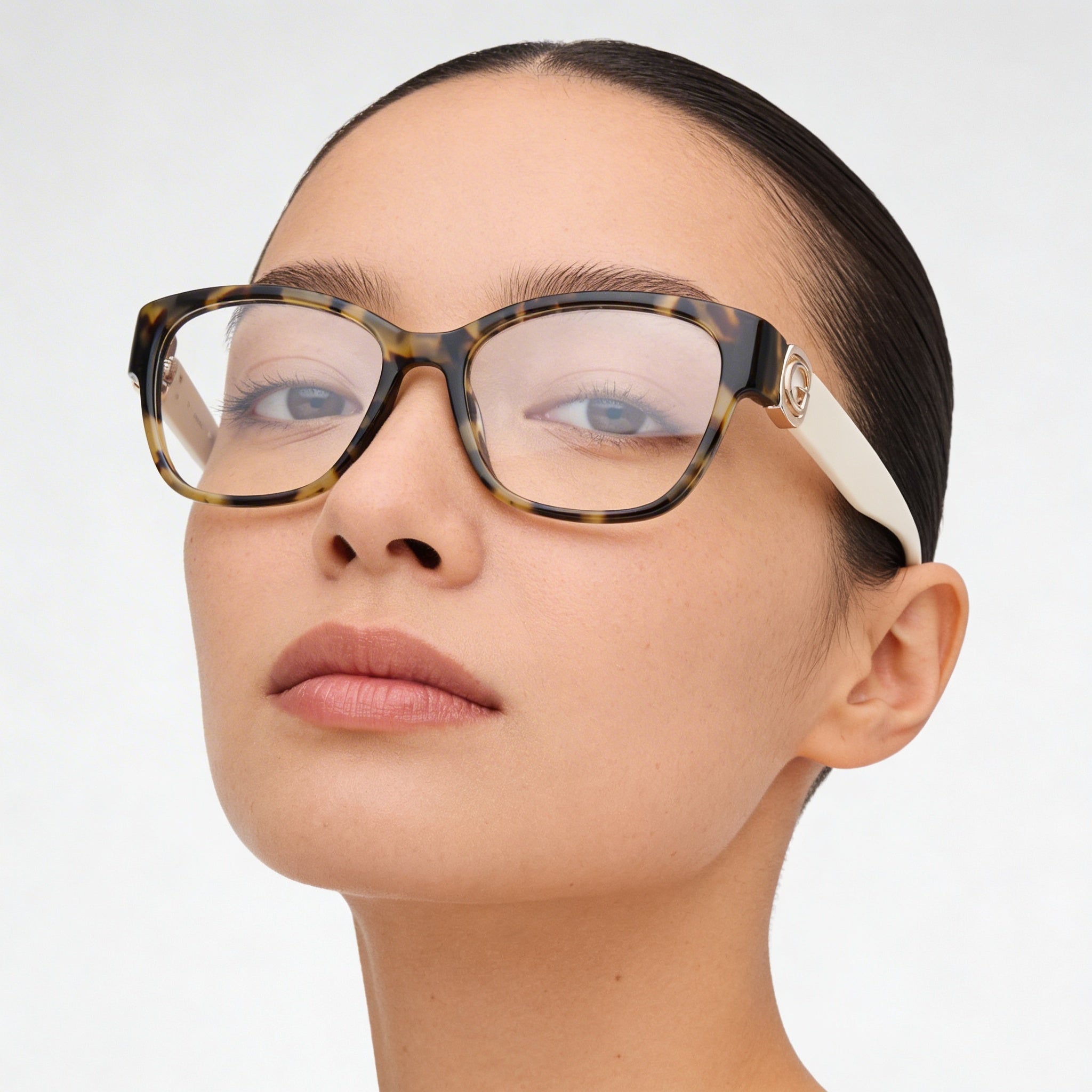 Gafas GUESS Gu50120 para mujer, montura de plástico color amarillo Havana con lentes de policarbonato, talla 52-16-140, Photo 3