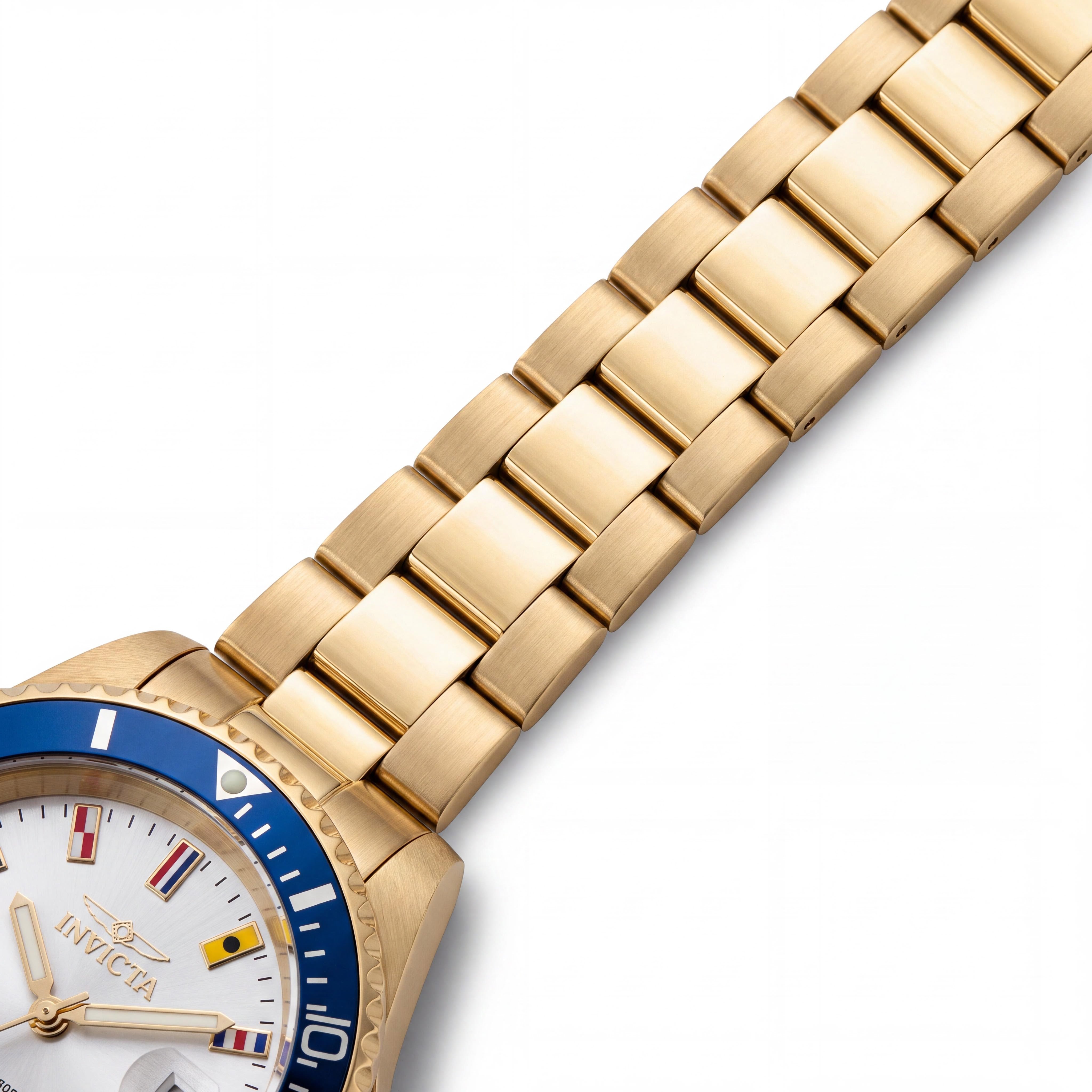 Invicta Pro Diver 49886 Men's Gold Case Silver Dial Quartz Stainless Steel Bracelet 40mm Wrist Watch, Photo 2