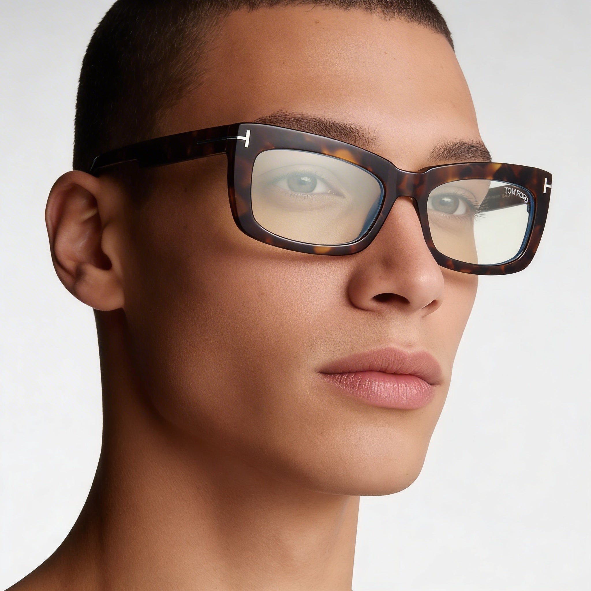 Gafas Tom Ford Classic unisex con montura Habana oscura, filtro azul, de plástico, 55 mm, Photo 3