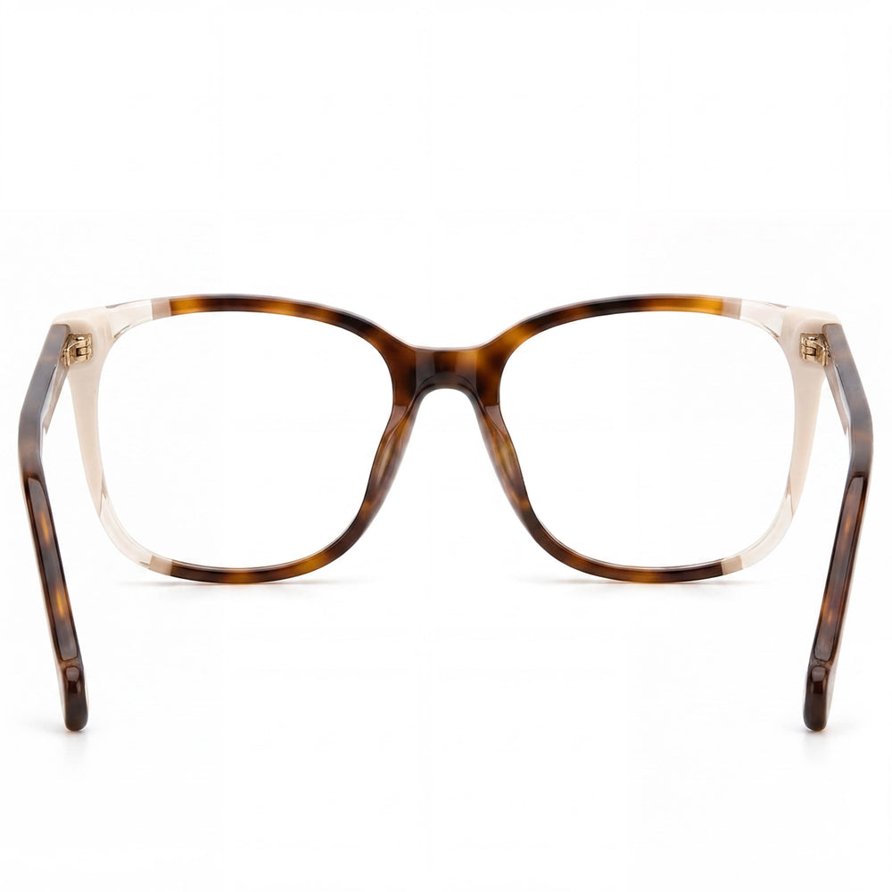 Gafas de acetato modernas Carolina Herrera para mujer, sin lentes, montura color marfil, ancho de lente de 52 mm