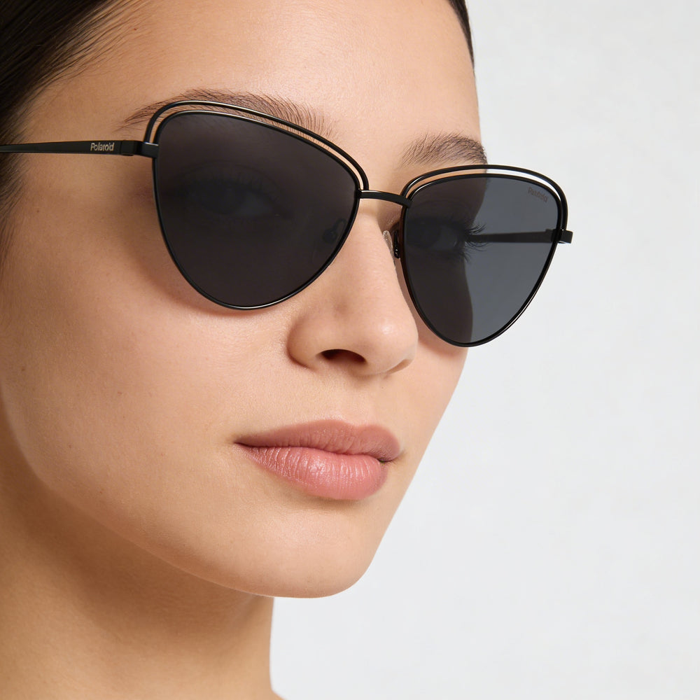 Polaroid Classic PLD 4094/S Women's Cat Eye Alloy Steel UV Protection Sunglasses Black 57mm