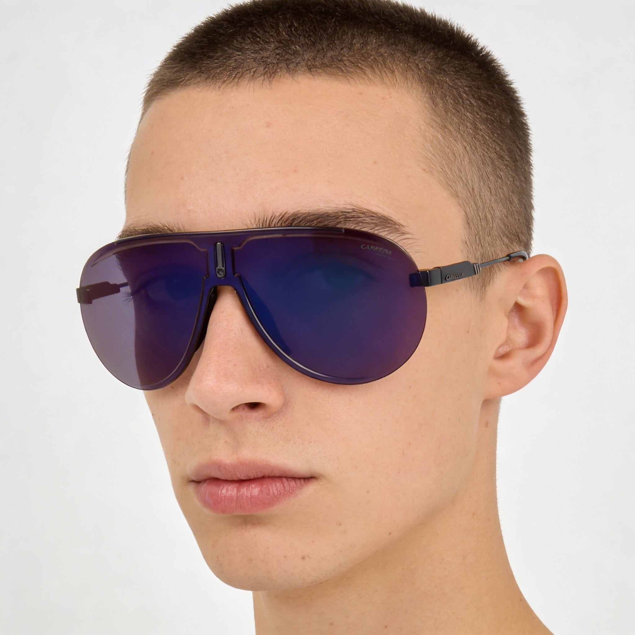 Carrera Modern Unisex Black Blue Polycarbonate Frame Non-Polarized UV Protection Sunglasses 99mm, Photo 4