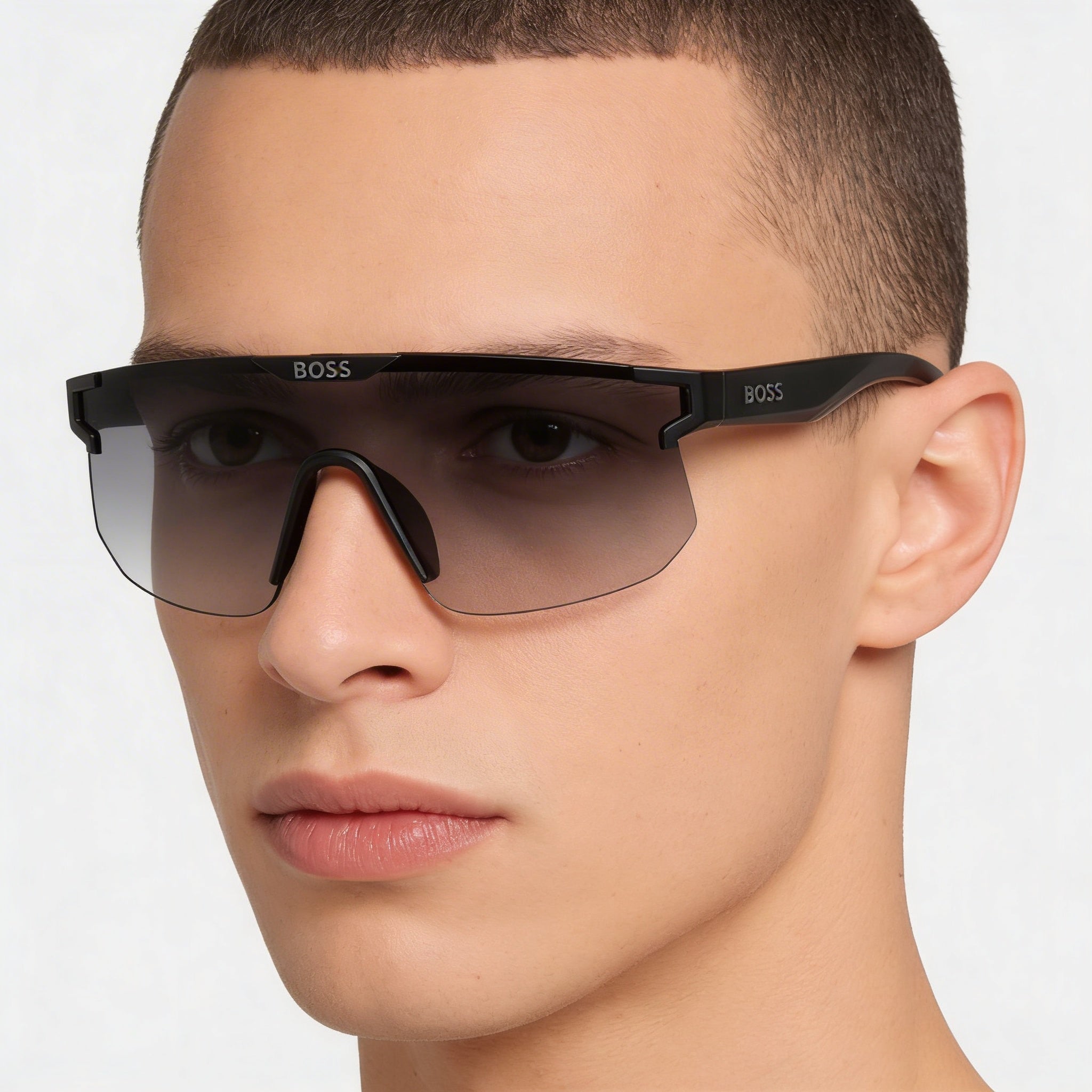 Hugo Boss 1500/S Unisex Matte Black Grey Dark Grey ECO POLYAMIDE Frame Grey High Contrast Non-Polarized UV Protection Sunglasses 99-01-125, Photo 4