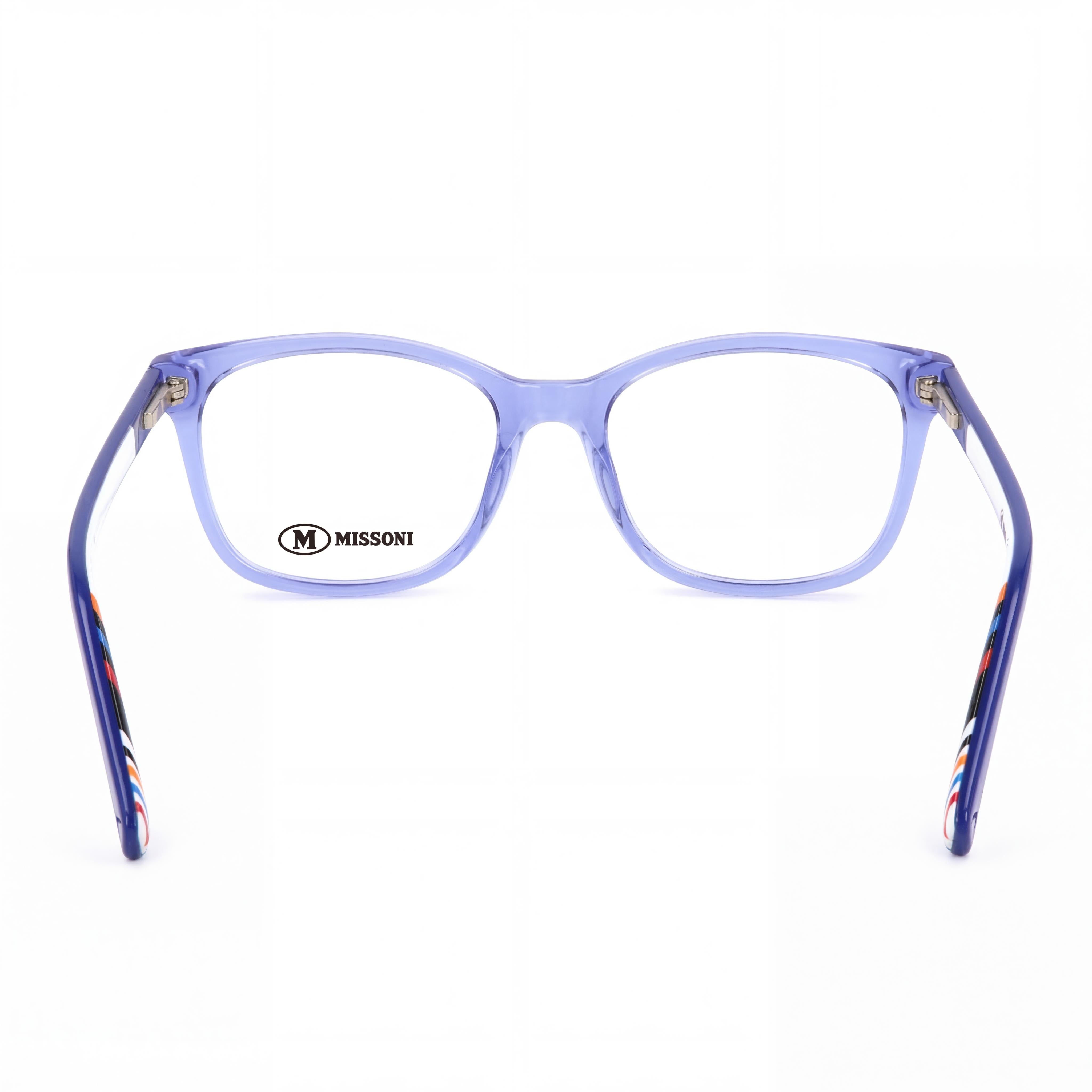 Missoni MMI 0008 PJP Women's Rectangular Full Rim Transparent Blue Acetate Optical Eyeglasses 52-17-140, Photo 3