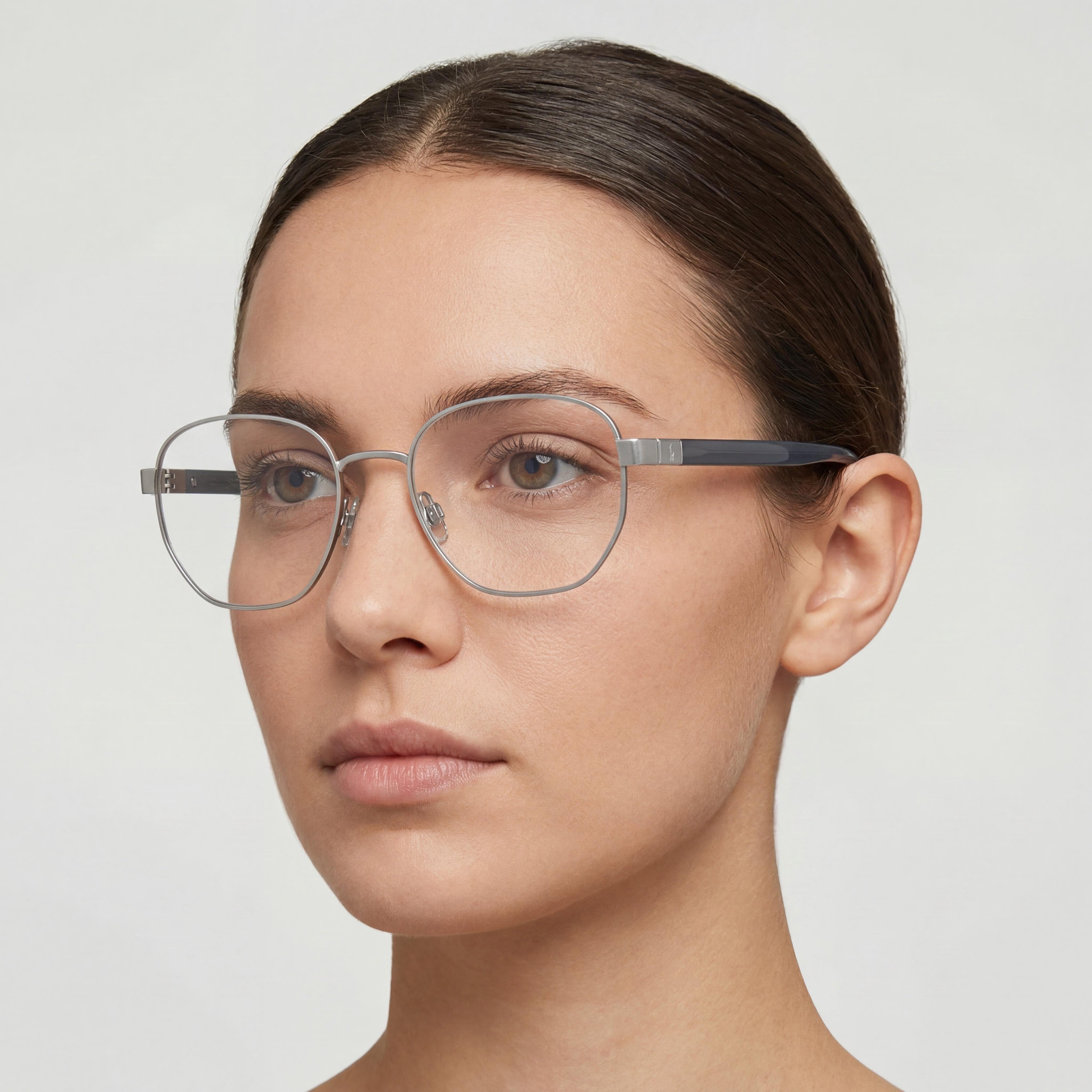 POLO RALPH LAUREN Ph1224 Women's Metal Optical Frame Semi Shiny Silver and Navy Blue 52mm, Photo 4