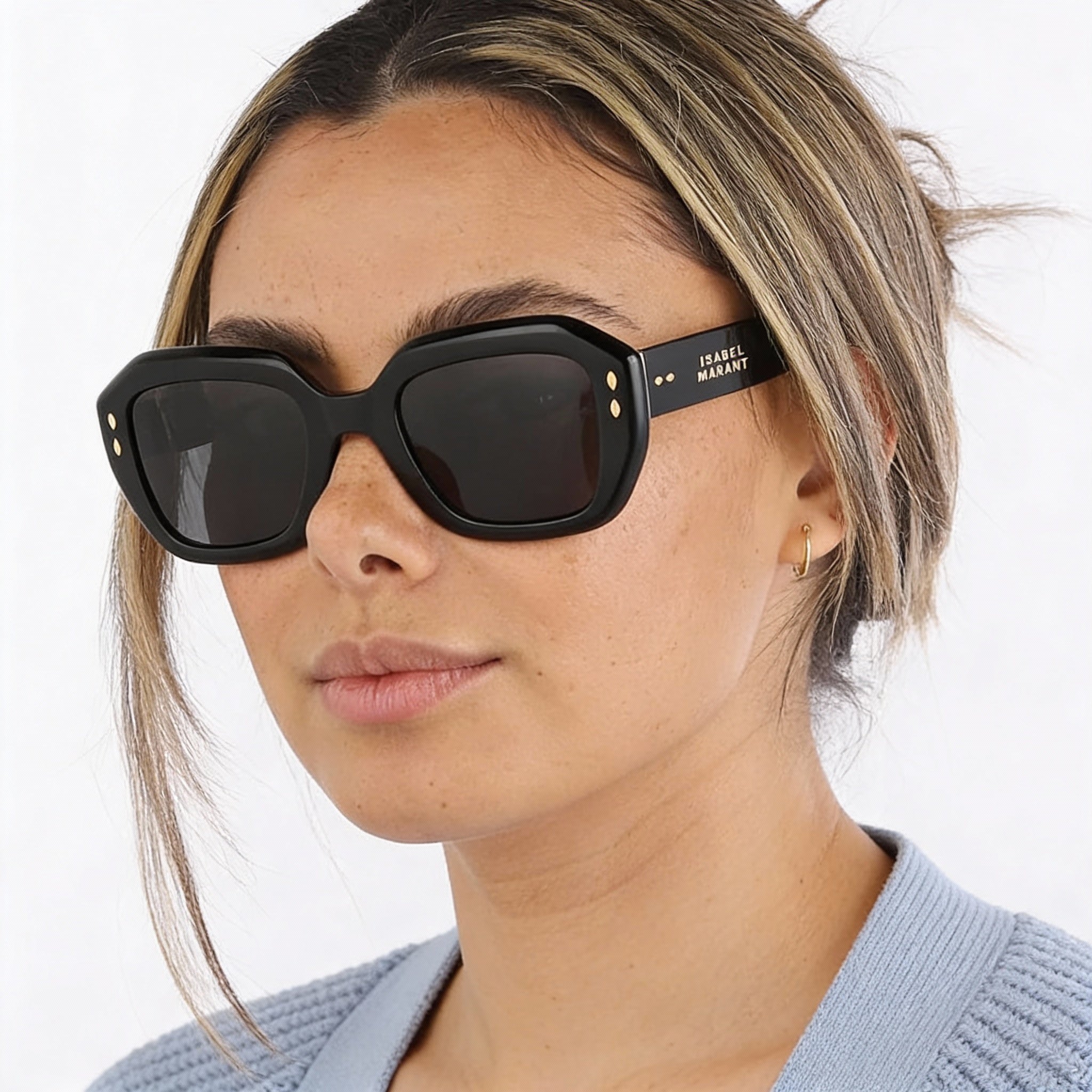 Isabel Marant Trendy Acetate Women's Black Acetate Frame UV Protection Non-Polarized Sunglasses 52mm, Photo 5