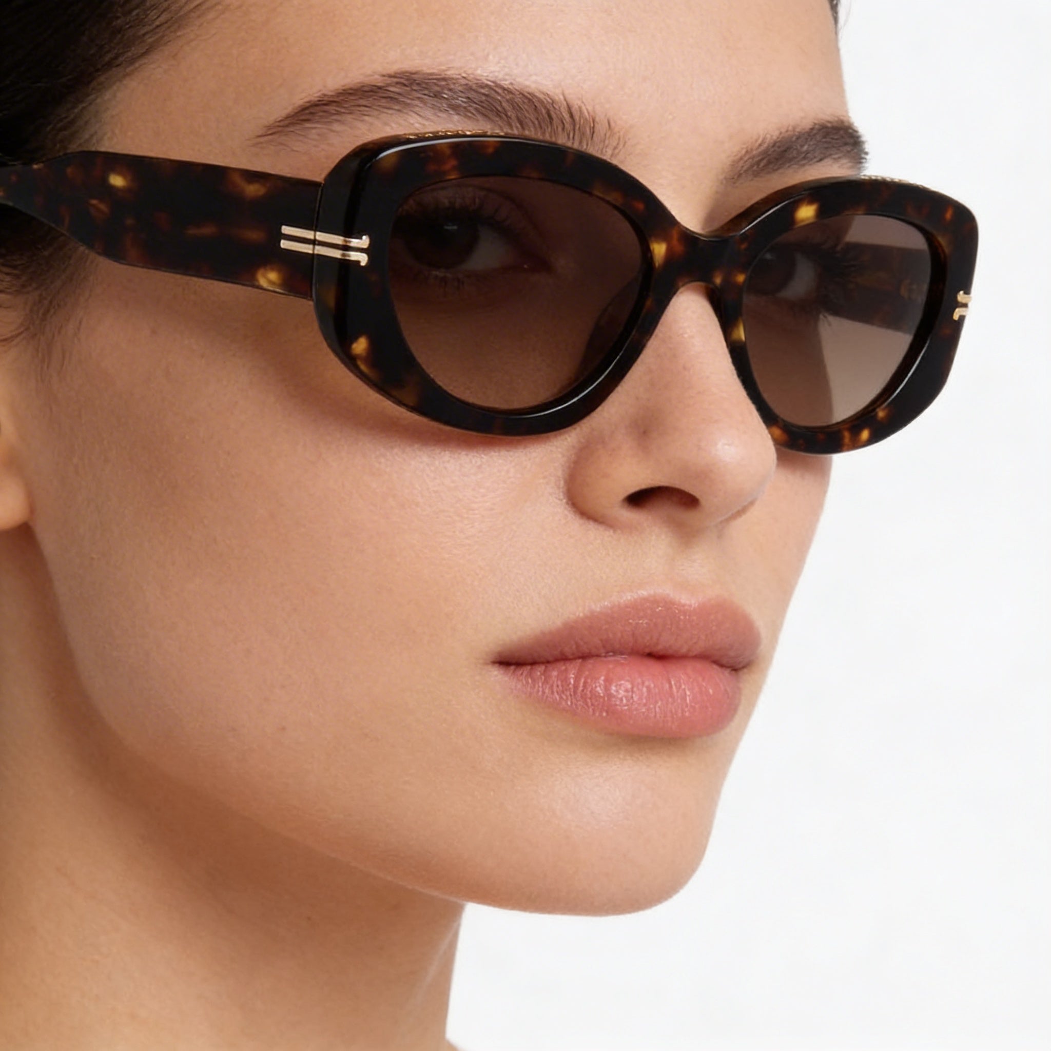 Gafas de sol Marc Jacobs Casual para mujer de acetato, montura Havana con lentes marrones, talla 56-20-145, Photo 3