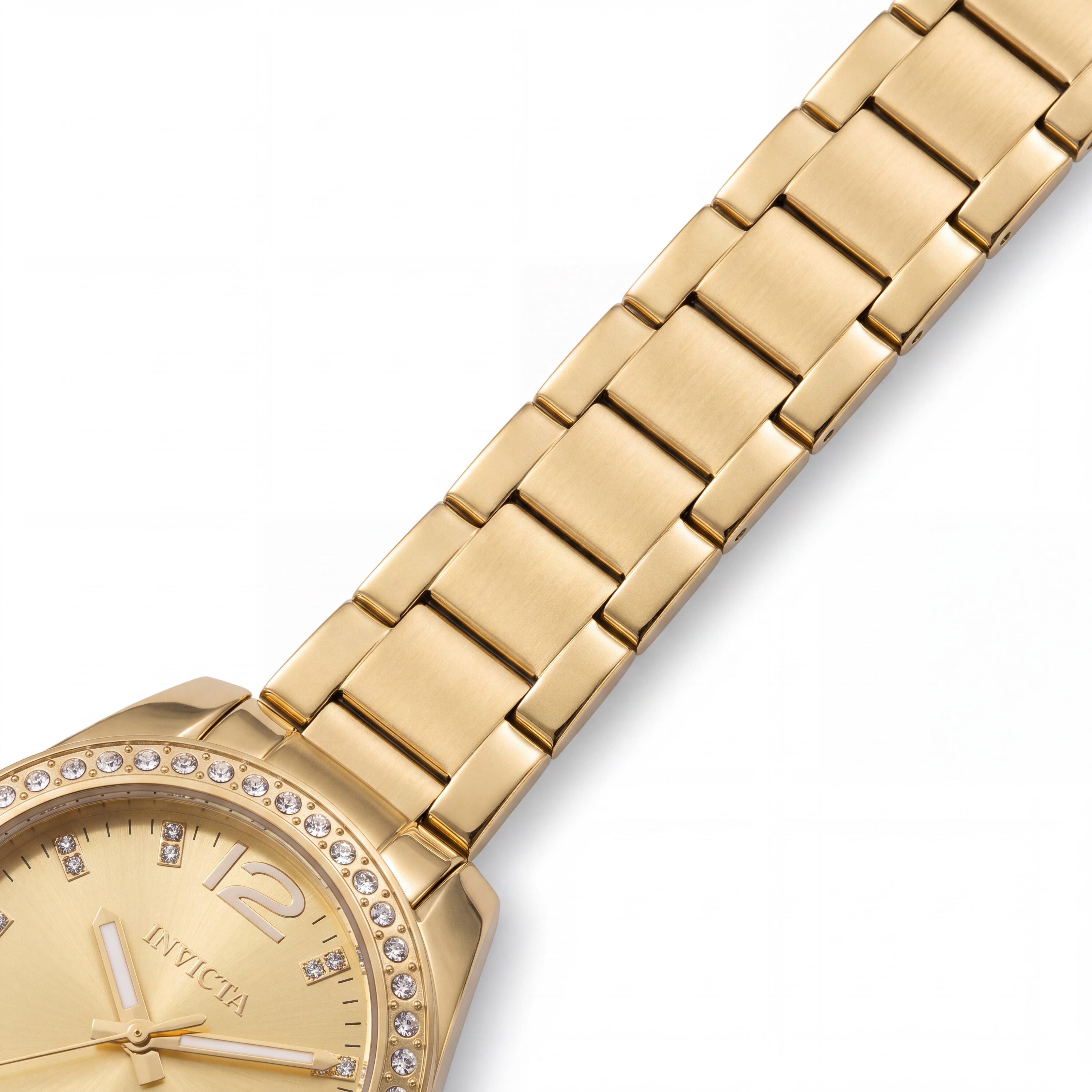 Invicta Angel 49847 Women's Gold Tone Stainless Steel Case & Bracelet Quartz Watch with Gold Dial 38mm, Photo 2