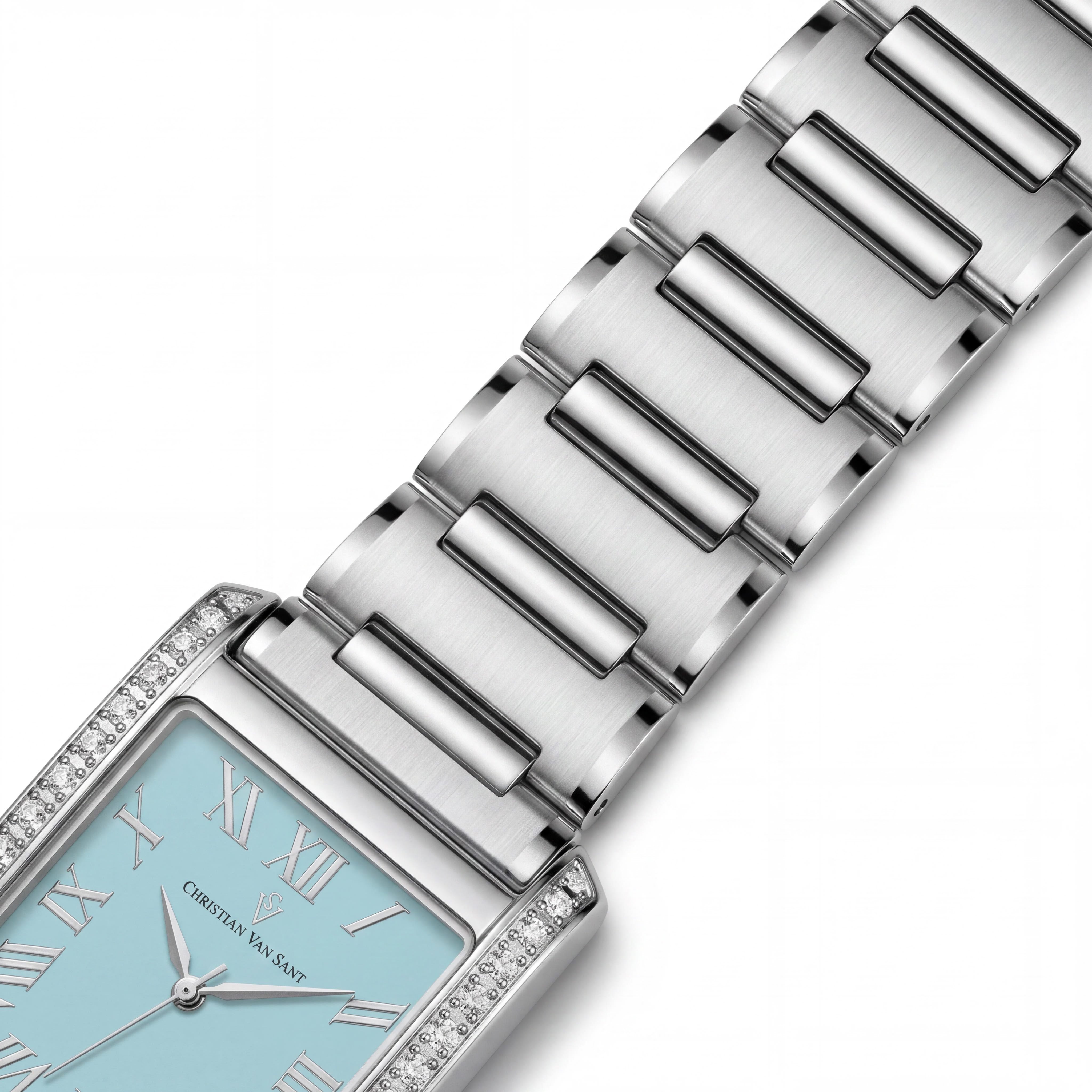 Christian Van Sant CV1282 Women's Silver Stainless Steel Blue Dial Quartz Movement Water Resistant Watch, Photo 3