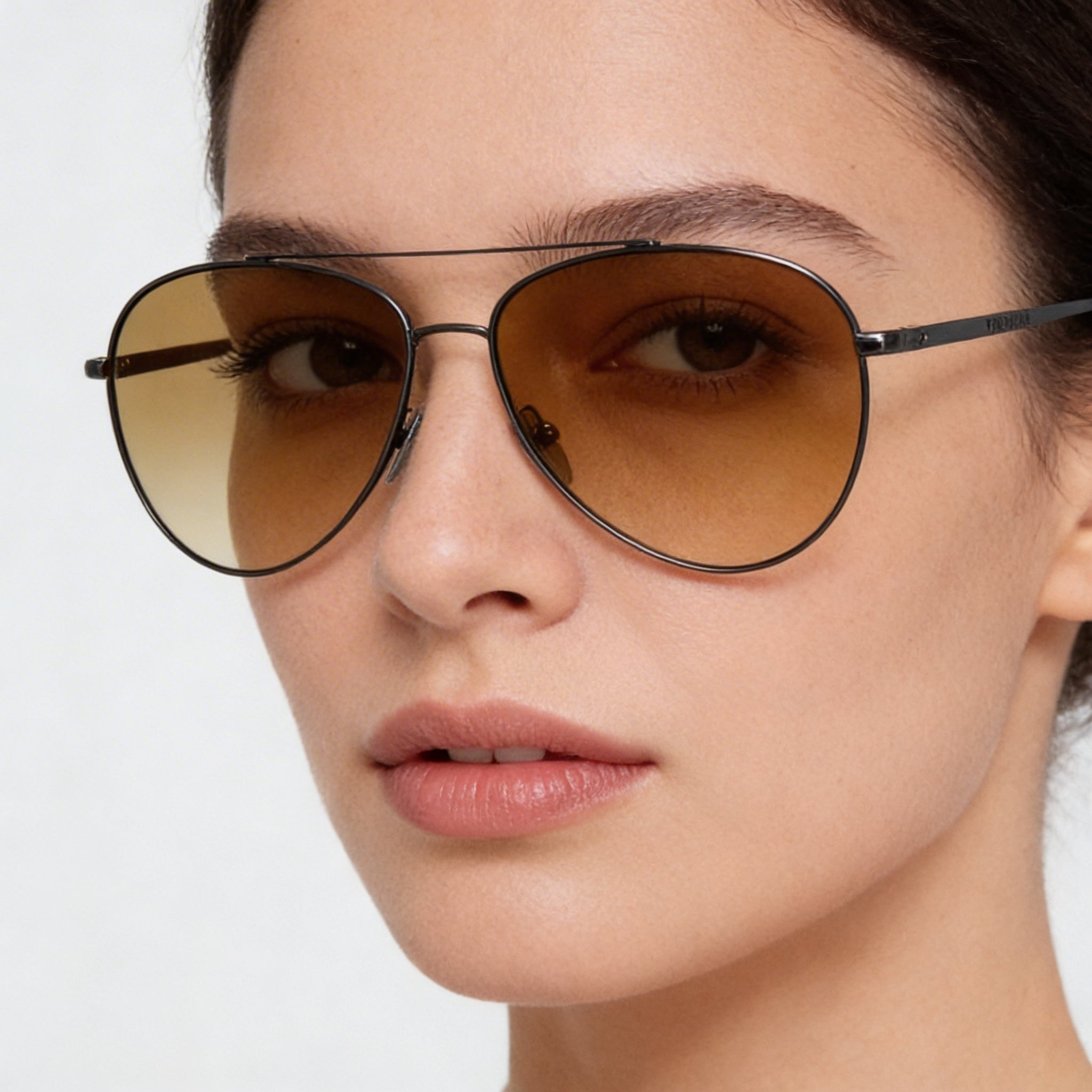 Gafas de sol Isabel Marant para mujer, estilo casual, con montura de metal en rutenio oscuro, lentes marrones y doradas, protección UV, 60-14-145, Photo 5