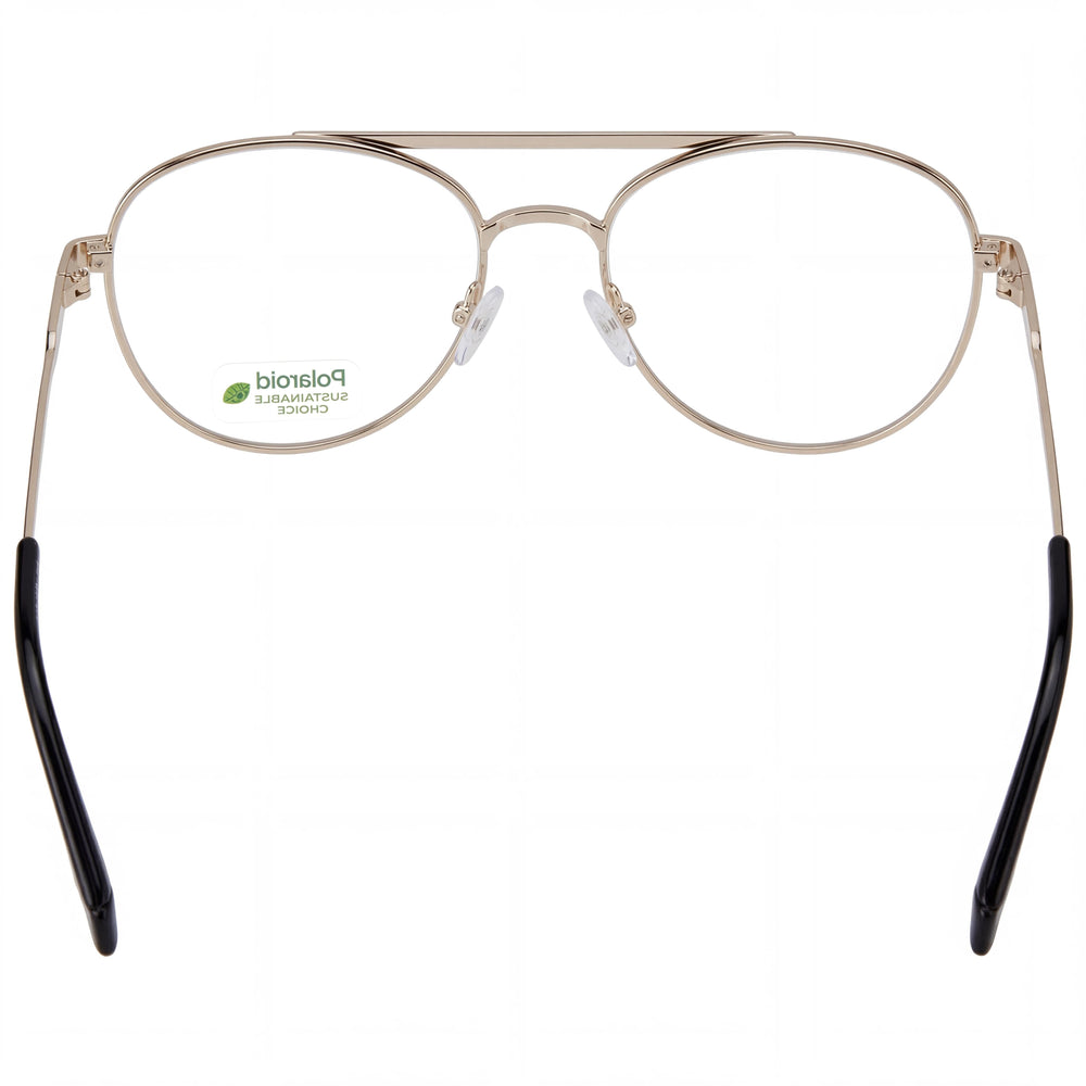 Gafas de sol Polaroid modernas para mujer, montura de acetato dorado, lentes doradas, no polarizadas, ancho de lente de 55 mm