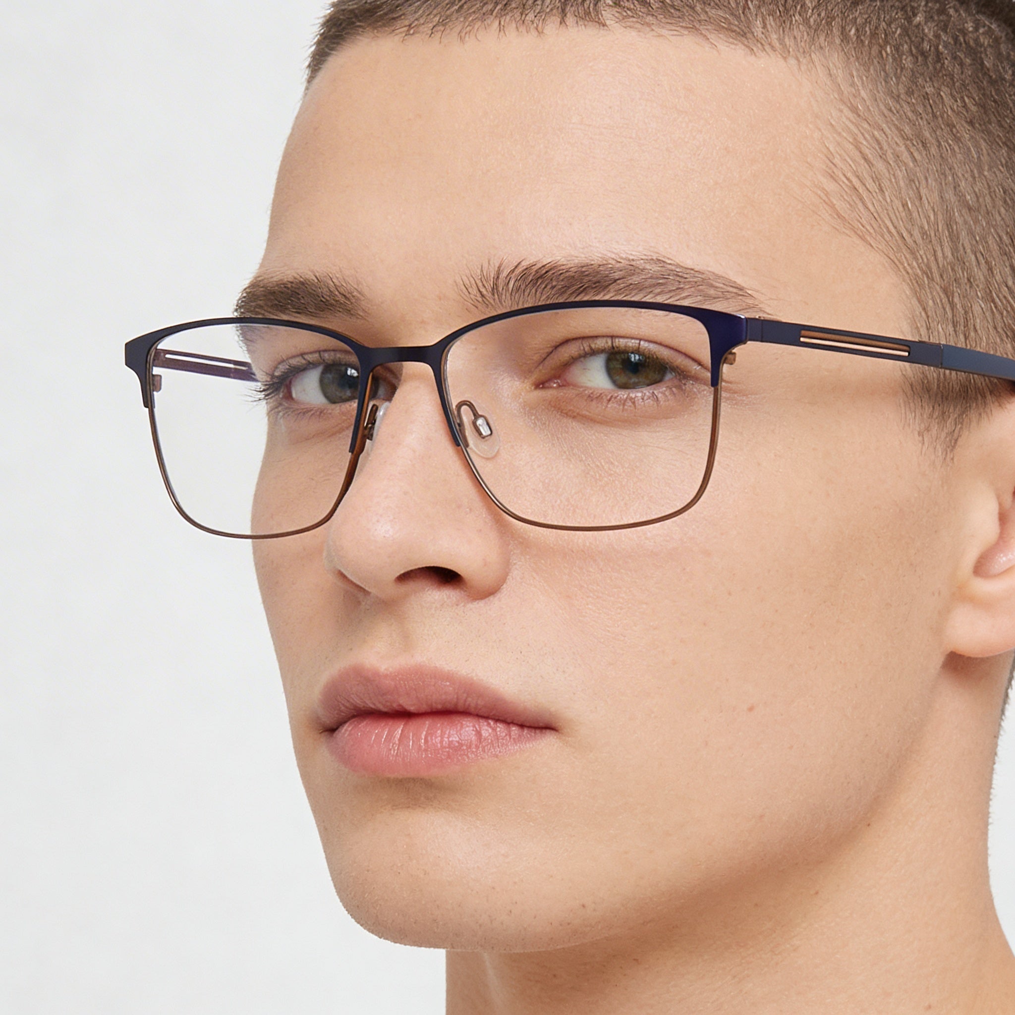 Flexon E1160 Unisex Acetate Eyeglasses with Matte Navy Blue Frame Color and 57mm Lens Width, Photo 5
