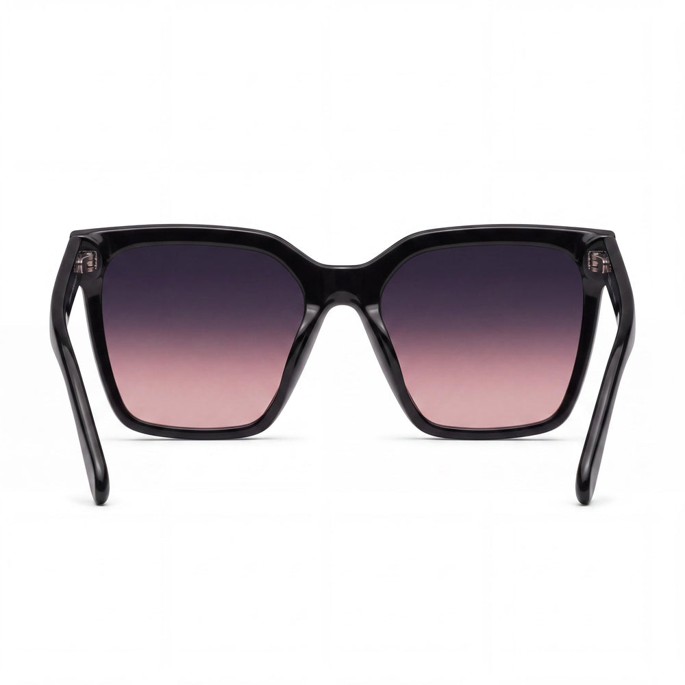 QUAY AUSTRALIA Square Women's Black Pink Plastic Frame UV Protection Sunglasses 60mm