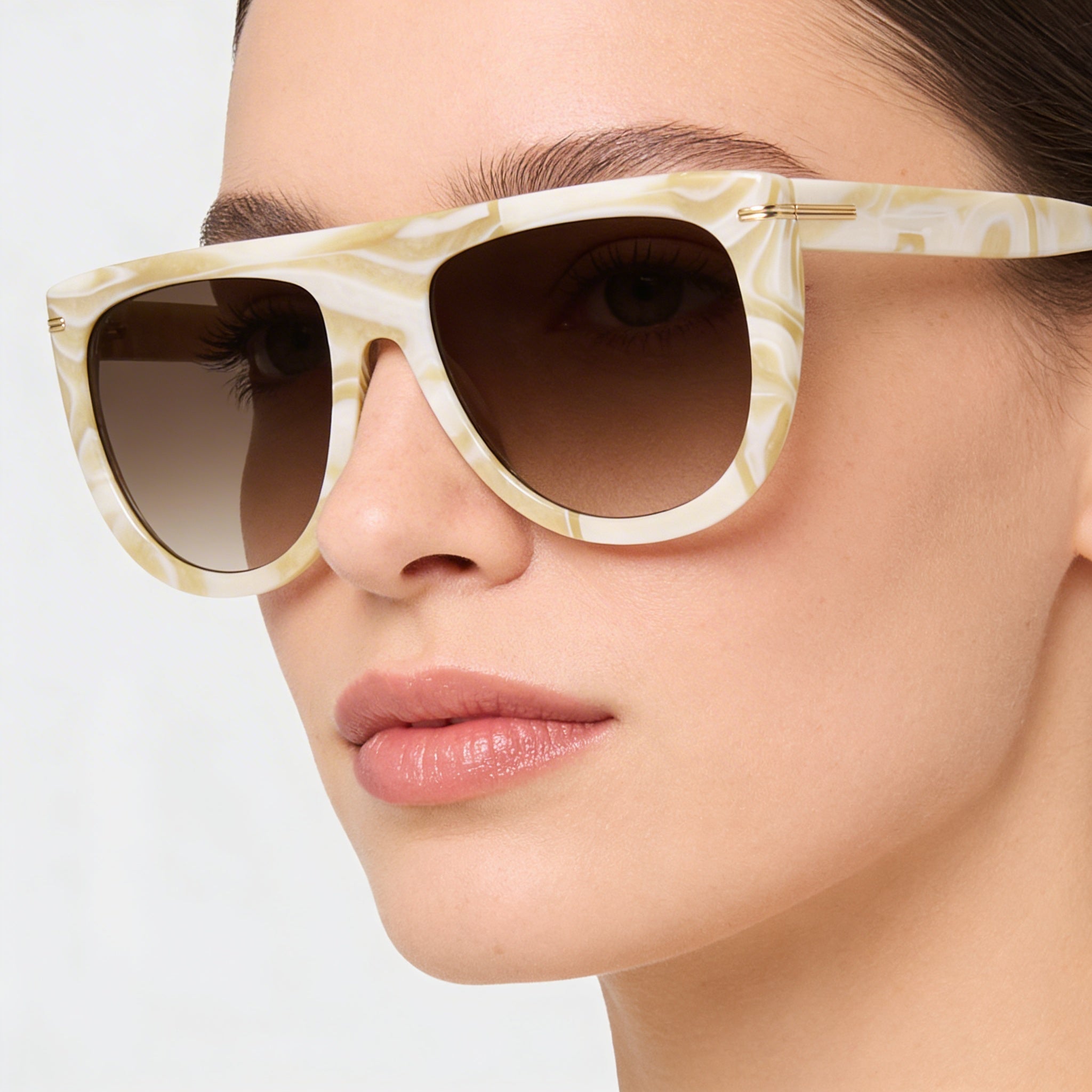 Hugo Boss Modern Women's Pearled Beige White Ecological Oil Frame UV Protection Sunglasses 56mm, Photo 4