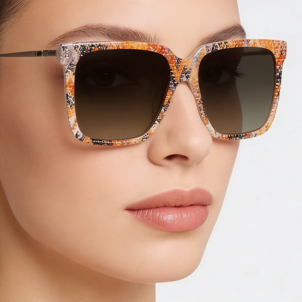 Missoni Classic Women's Beige Pattern Brown Gradient Acetate Frame Gradient Lens 57mm
