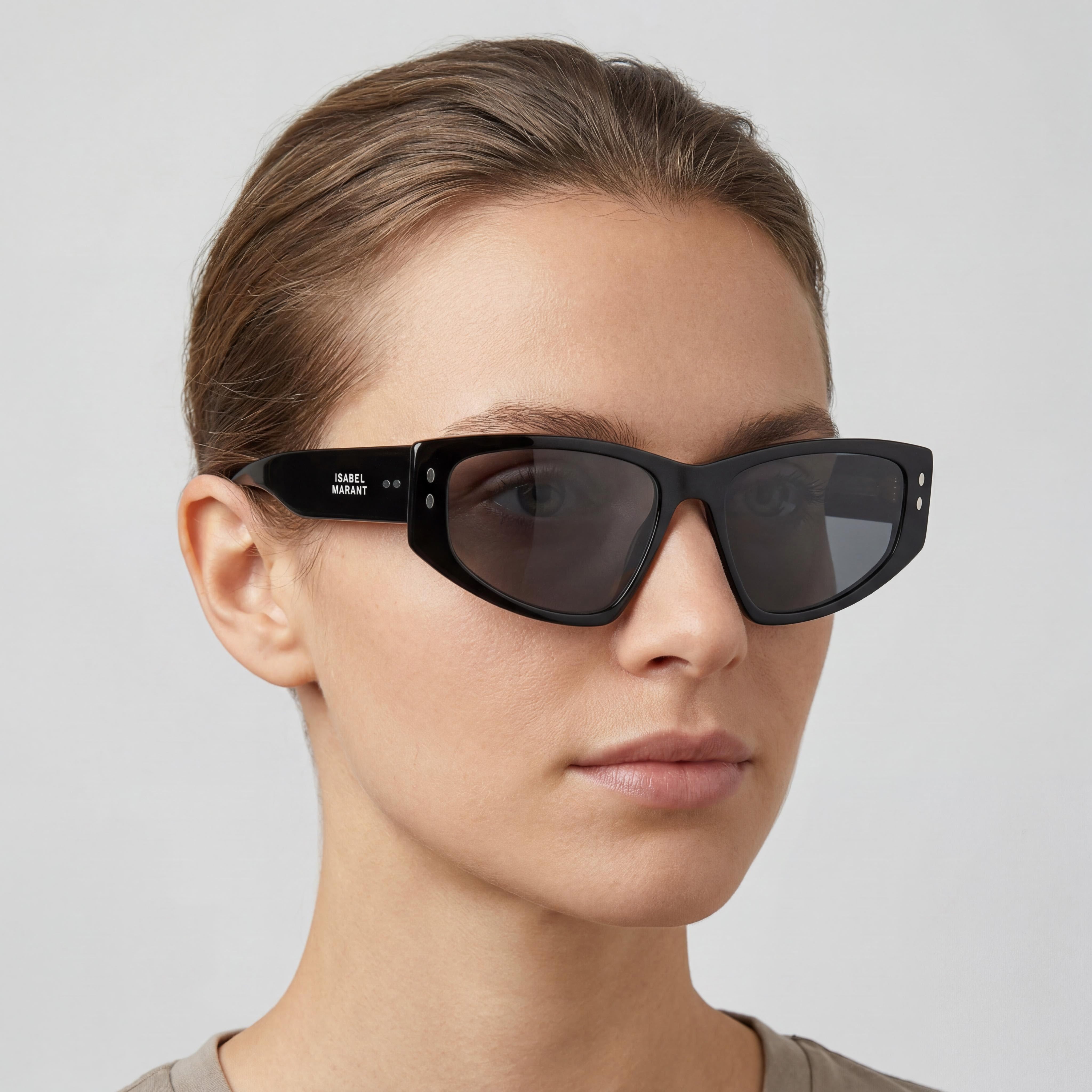 Gafas de Sol Informales de Mujer Isabel Marant, Montura de Acetato Negro, Lentes de Policarbonato Gris, Talla 57mm, Photo 5